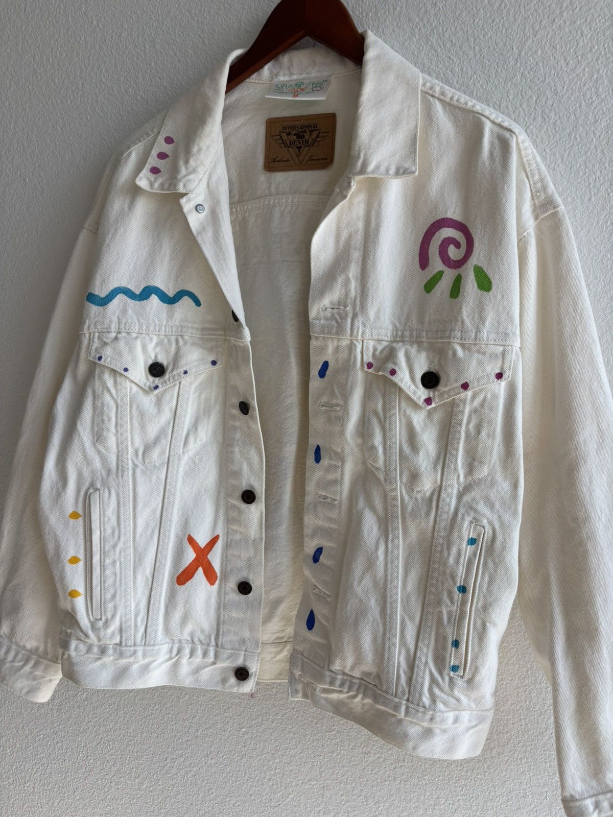 Vintage Vintage White Sun Face Denim Jacket Size US M / EU 48-50 / 2 - 2 Thumbnail