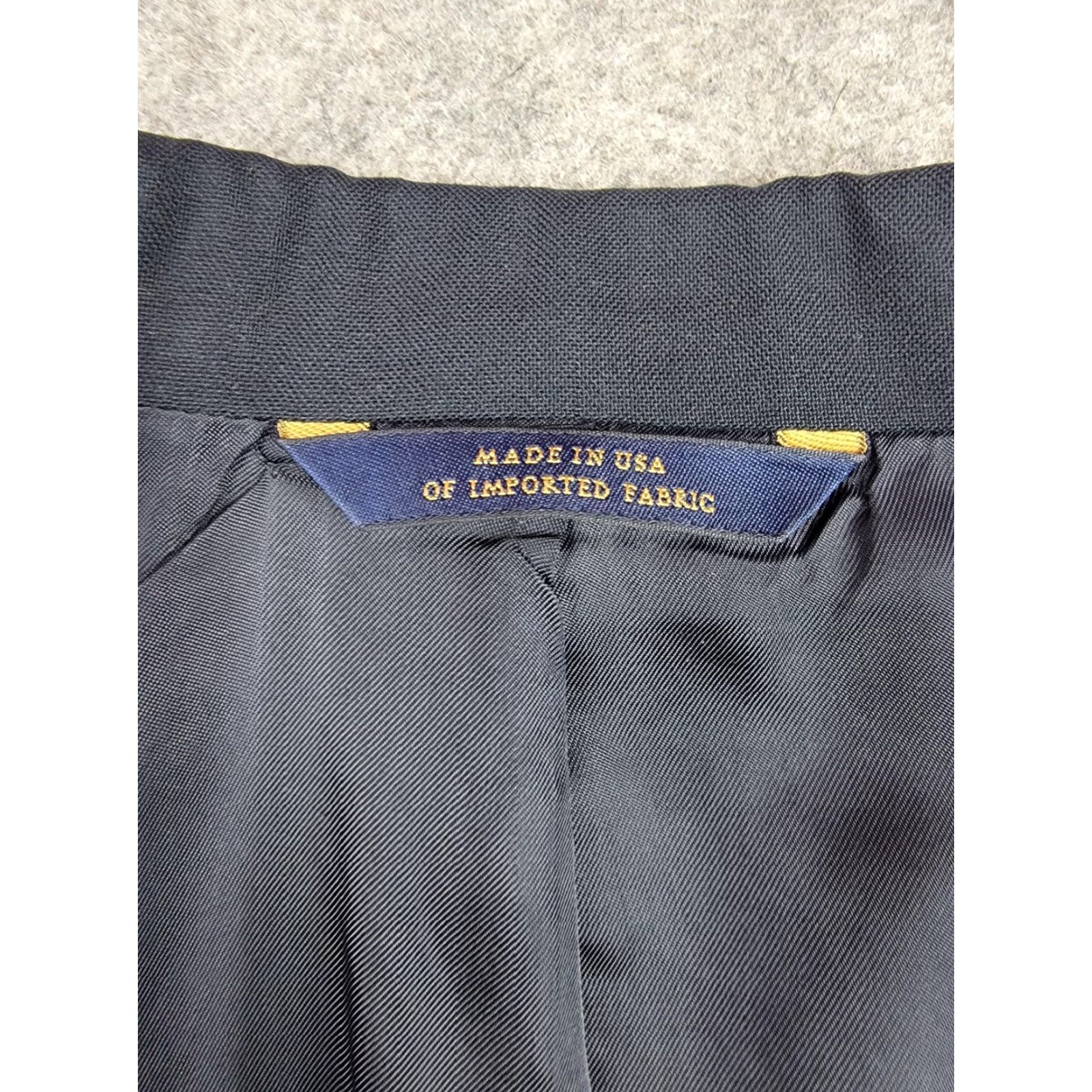 Brooks Brothers Brooks Brothers Suit Jacket Mens 44 Regular Navy Wool Two-Button Single-Breasted Notch Lapel USA Bikini? Size 44R - 3 Thumbnail
