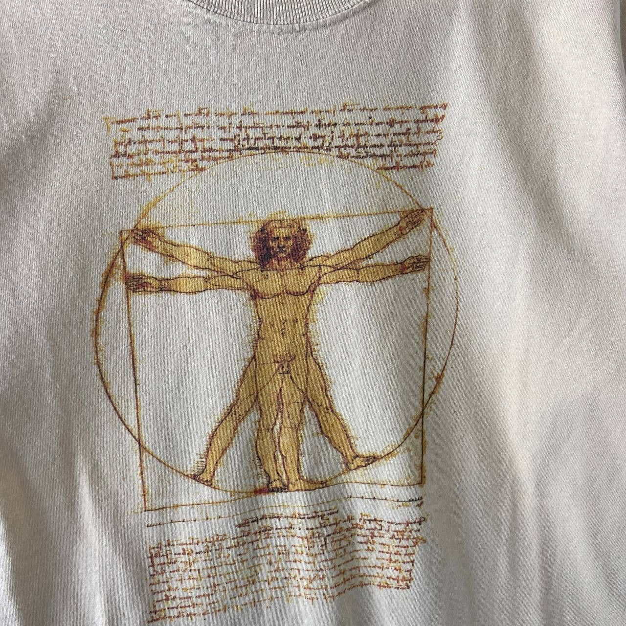Vintage Leonardo Da Vinci Vintage 2000s Virtuvian Man Art T-Shirt Size US M / EU 48-50 / 2 - 3 Thumbnail