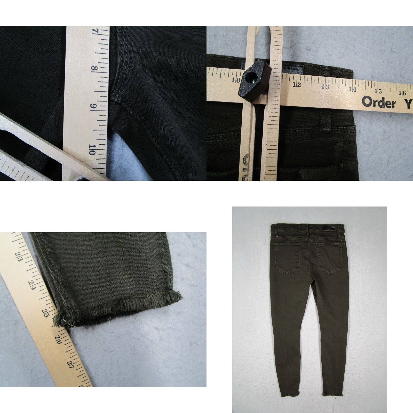 Rta RTA Road to Awe Jeans Womens 28 Green Skinny Mid Rise Distressed Denim 28x26 Size 28" / US 6 / IT 42 - 8 Thumbnail
