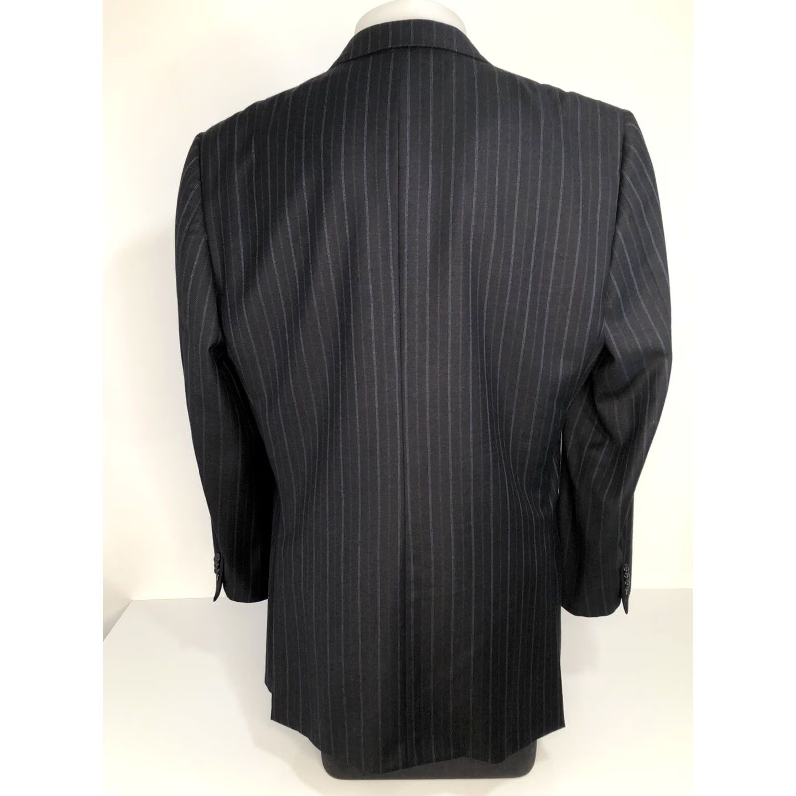 Ermenegildo Zegna ERMENEGILDO ZEGNA TROFEO/ROMA Wool 46R Striped Blazer Jacket - EXCELLENT Blazer Mens 46R Black Red White Size 46R - 4 Thumbnail