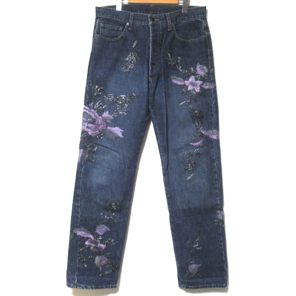 Gucci Gucci Gucci Flower Embroidery Denim Pants Textile Jeans DUTY FREE for USA Size ONE SIZE - 1 Thumbnail