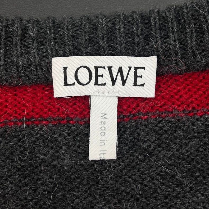 Loewe loewe Classic embroidered sweater with red and gray stripes Size US M / EU 48-50 / 2 - 5 Thumbnail