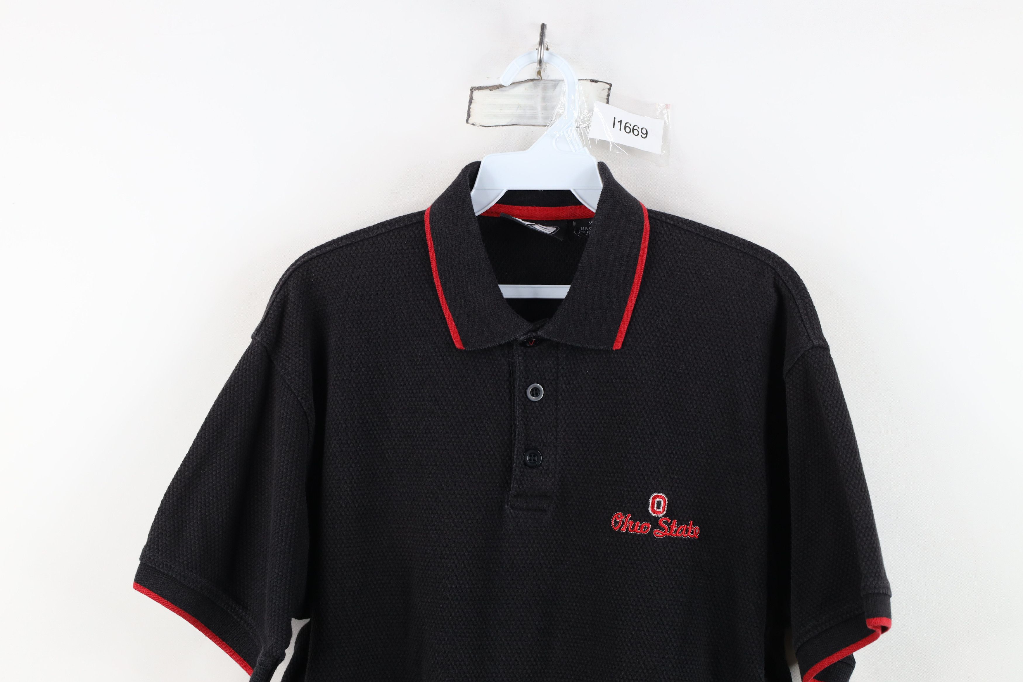 Vintage Vintage 90s Y2K Ohio State University Thermal Knit Golf Polo Size US M / EU 48-50 / 2 - 2 Thumbnail