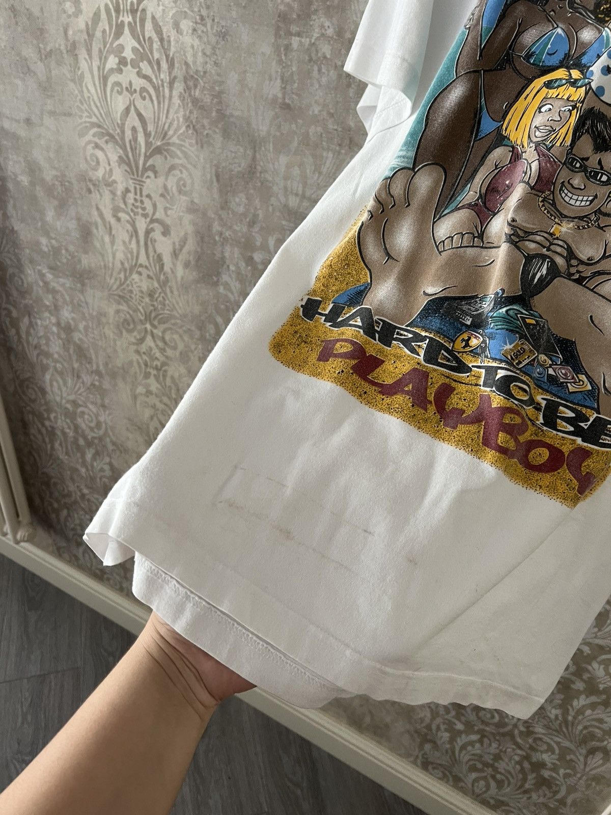 Vintage Vintage Humor Cartoon Graphic T-Shirt Hard To Be A Playboy Size US XXL / EU 58 / 5 - 8 Thumbnail