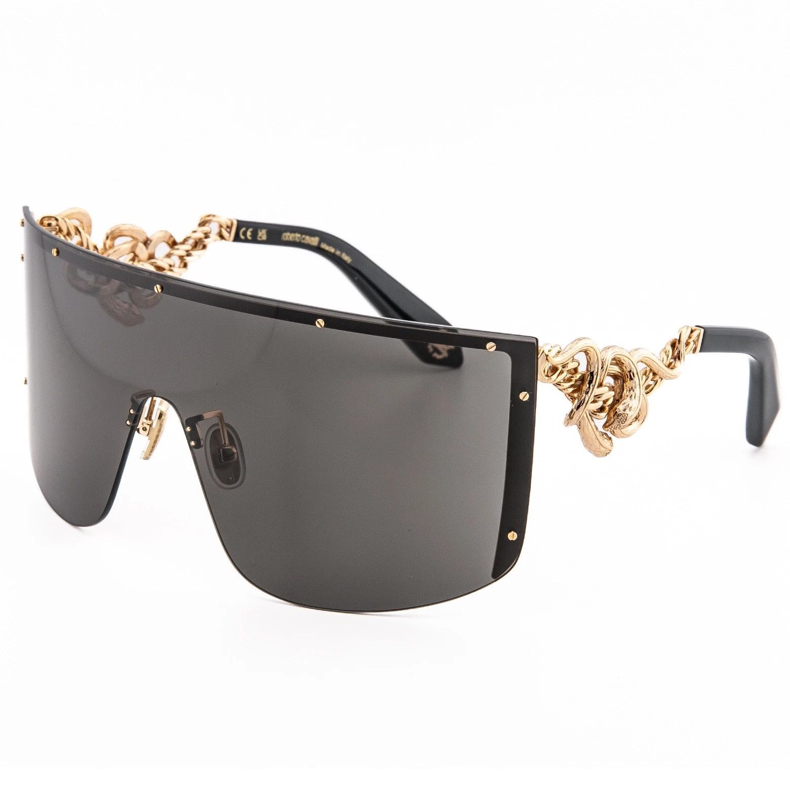 Roberto Cavalli ROBERTO CAVALLI 015 SRC015M Gold Black Visor Mask RC015 Size ONE SIZE - 7 Thumbnail