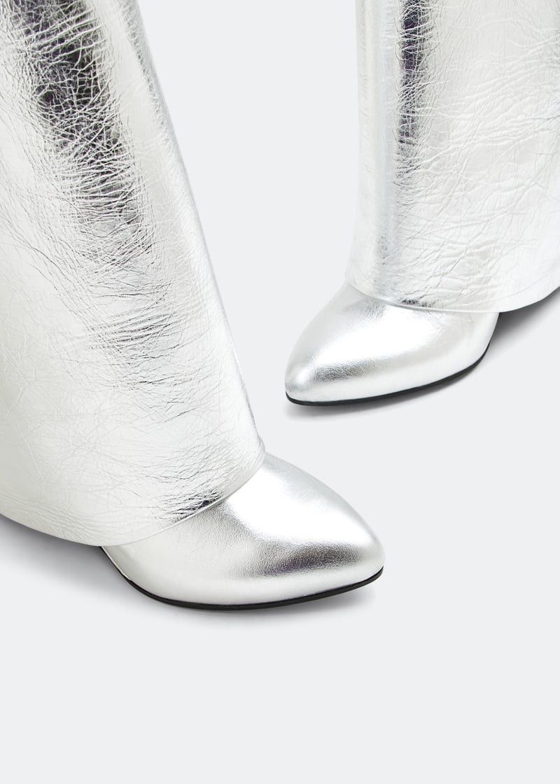 Givenchy o1w1db10525 Shark Lock Pant Boots 90mm in Silver Size US 9 / IT 39 - 4 Thumbnail