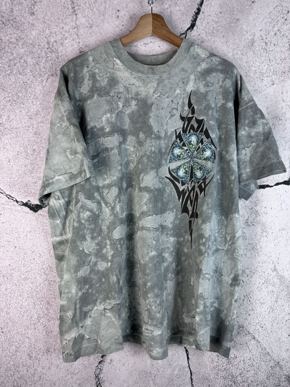 Japanese Brand Japanese Vintage Tie Dye Smoke Skull Tee affliction style Size US XXL / EU 58 / 5 - 2 Thumbnail