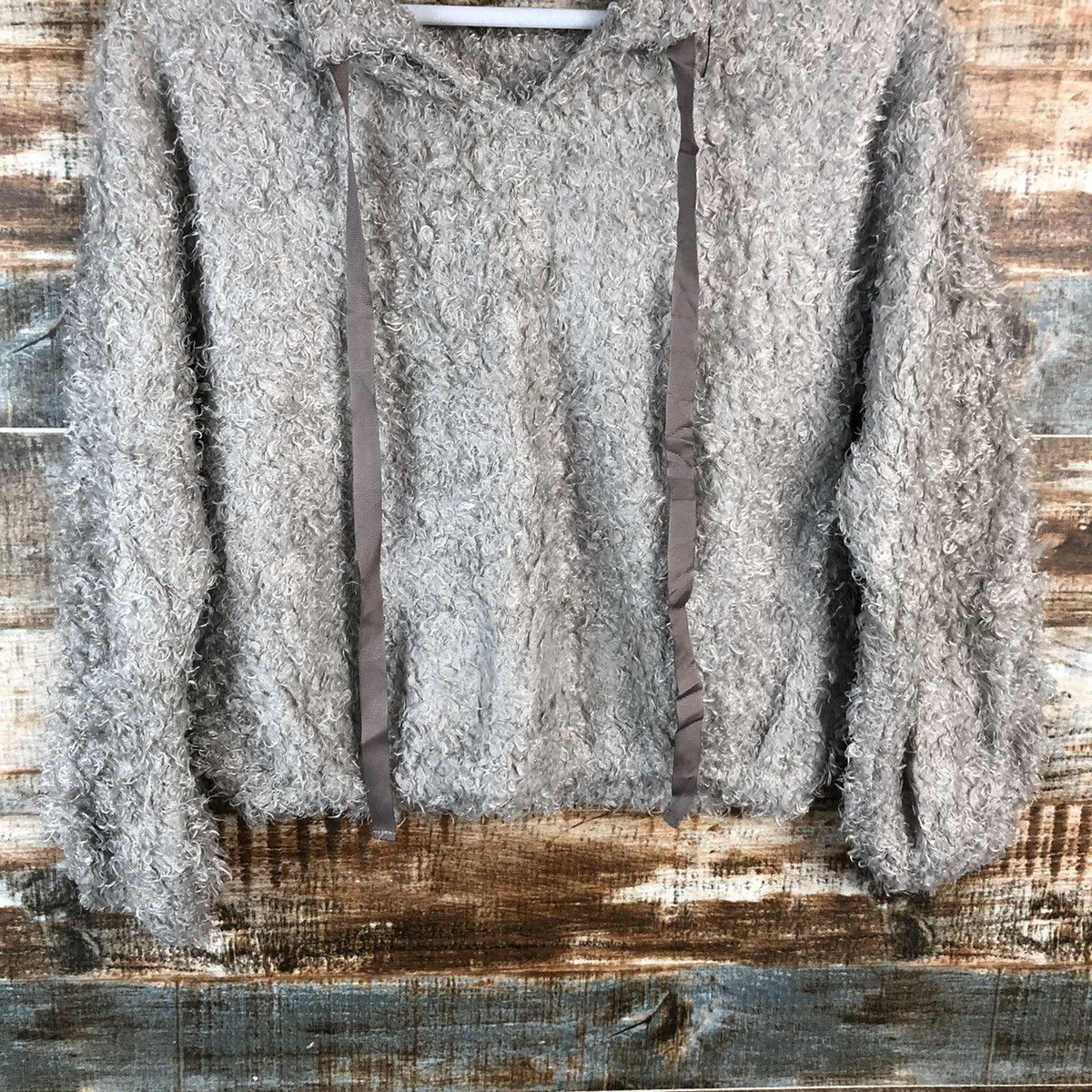 Japanese Brand DL Rope Picnic Grey Mohair Knitwear #C425 Size XS / US 0-2 / IT 36-38 - 14 Thumbnail