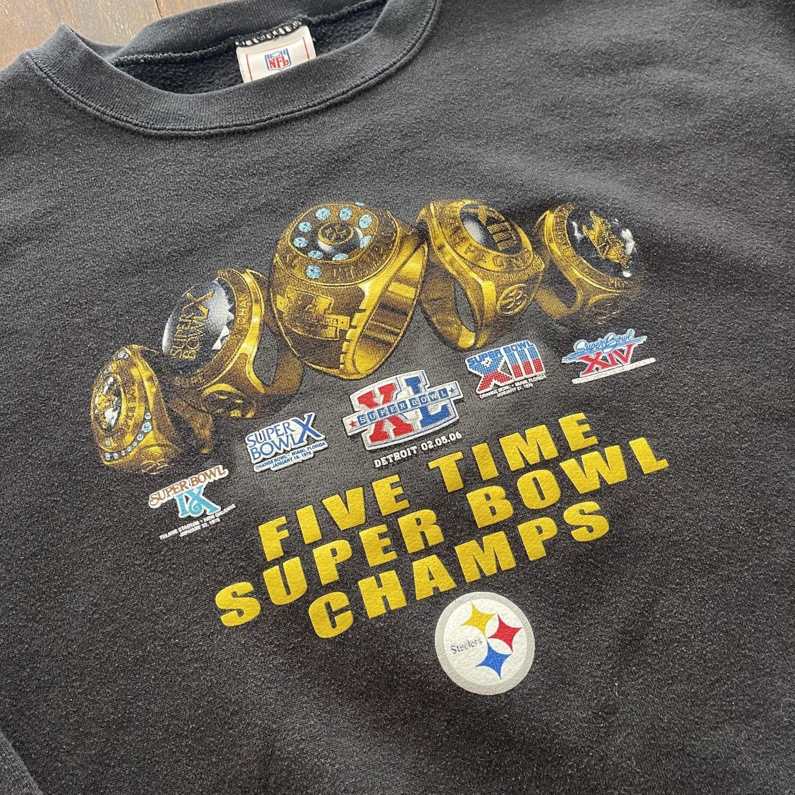 NFL Pittsburgh Steelers Sweatshirt Mens Super Bowl Champs Top Size US XL / EU 56 / 4 - 4 Thumbnail