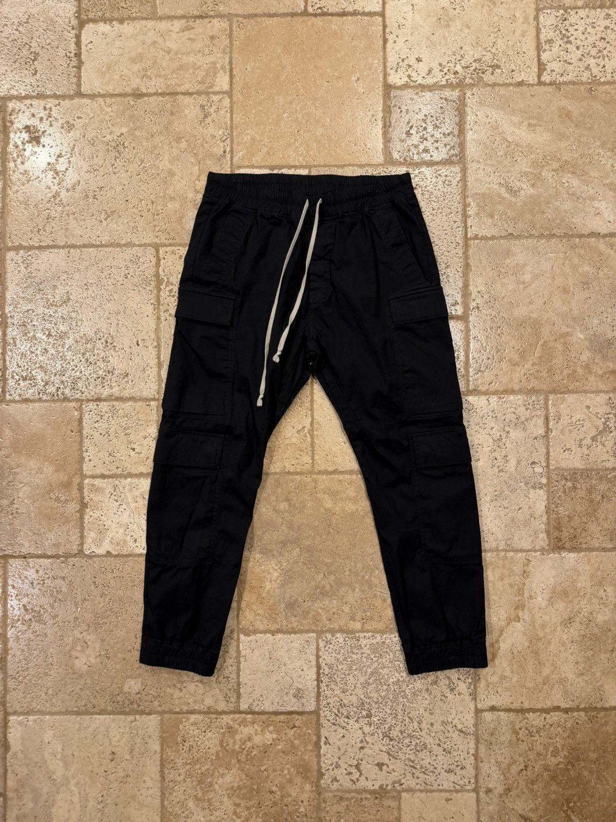 Rick Owens Rick Owens SS25 Mastodon Megacargo Black Poplin Trousers Size US 36 / EU 52 - 11 Thumbnail