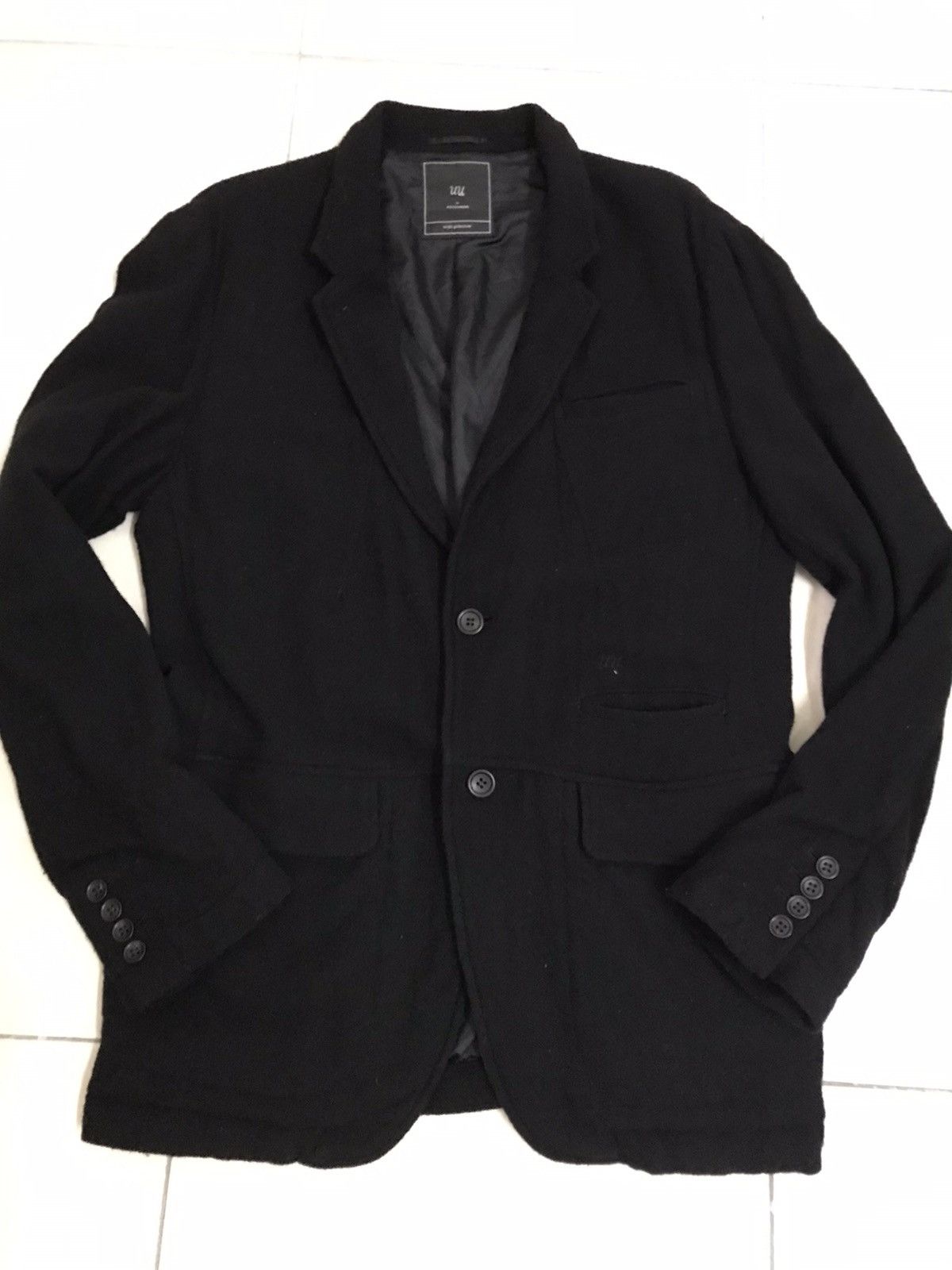 Jun Takahashi Undercover Jun Takahashi X Uniqlo Black Wool Coat jacket Size US L / EU 52-54 / 3 - 4 Thumbnail