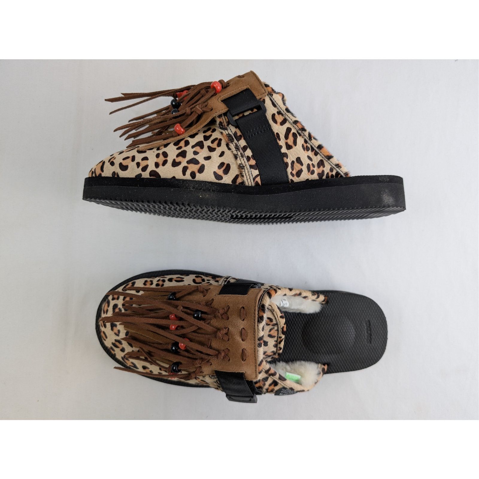 o1rshd1 ZAVO-MabALA leopard-print calf hair slippers Brown