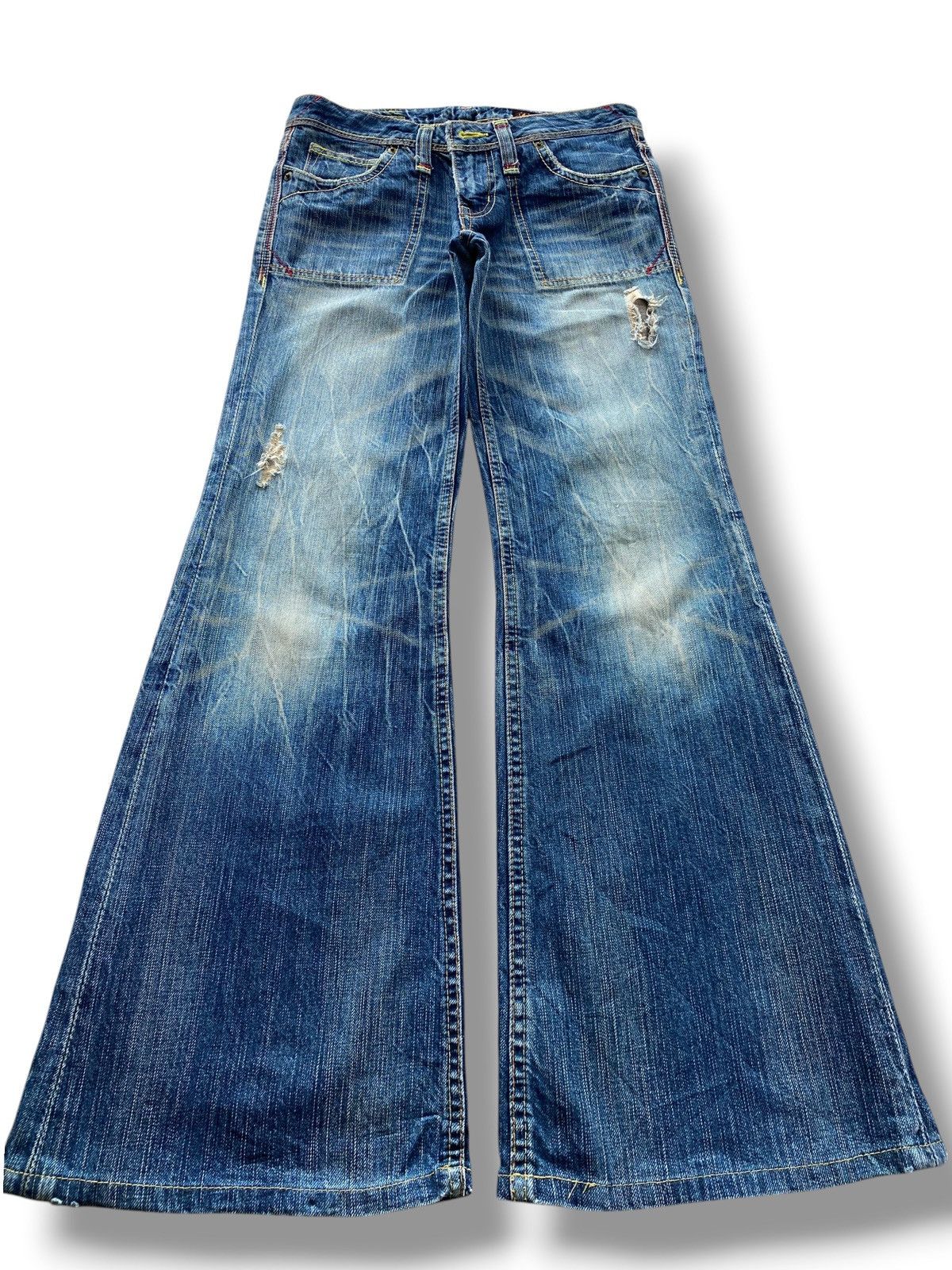 Japanese Brand Brapper Faded Wash Whiskered Style Boot Cut Jeans Size US 28 / EU 44 - 1 Thumbnail