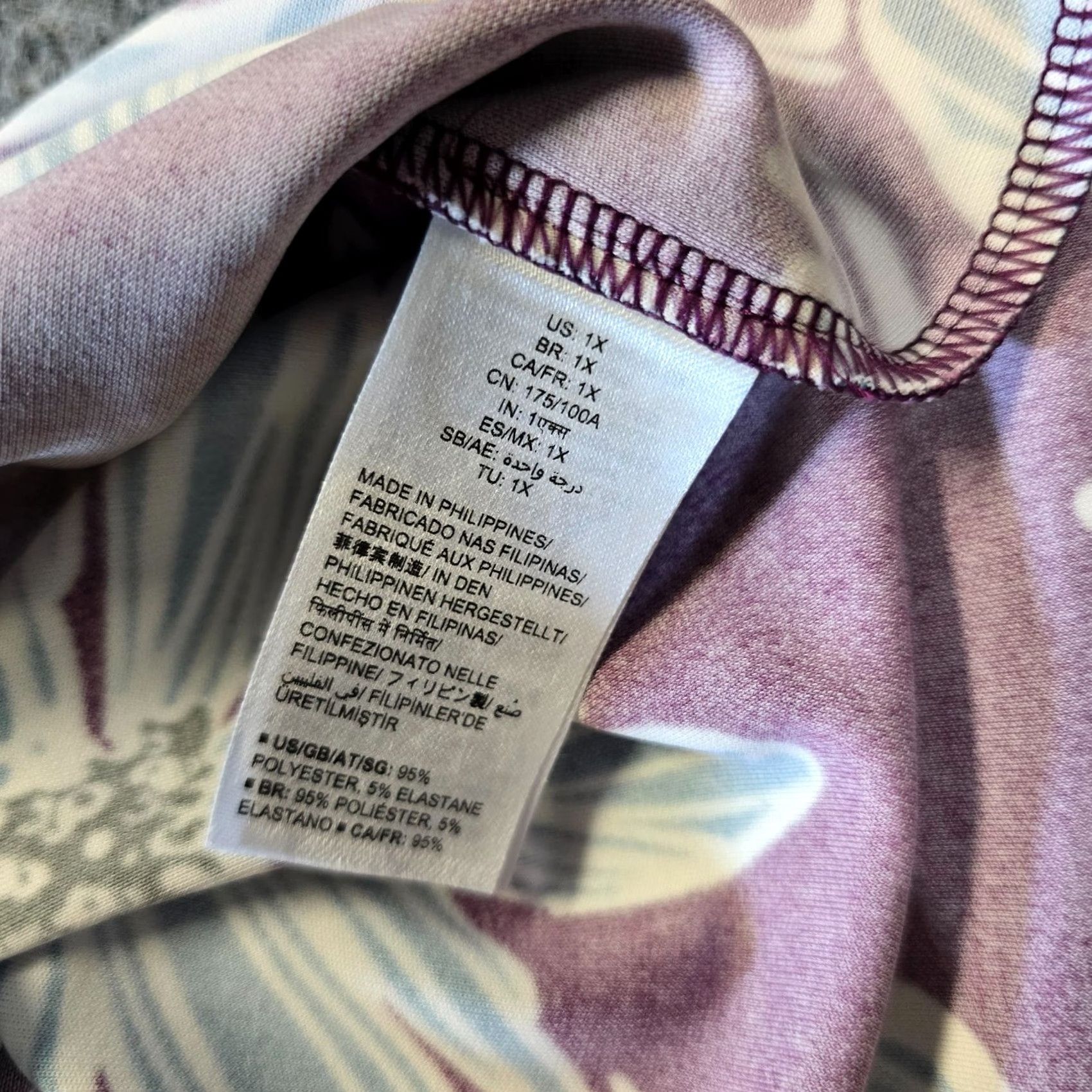 Vintage Lark & Ro Dress Women's 1X Purple Floral Wrap Front Stretch No Iron Knee Length Cap Sleeve V-Neck Career Dress Size XL / US 12-14 / IT 48-50 - 7 Thumbnail
