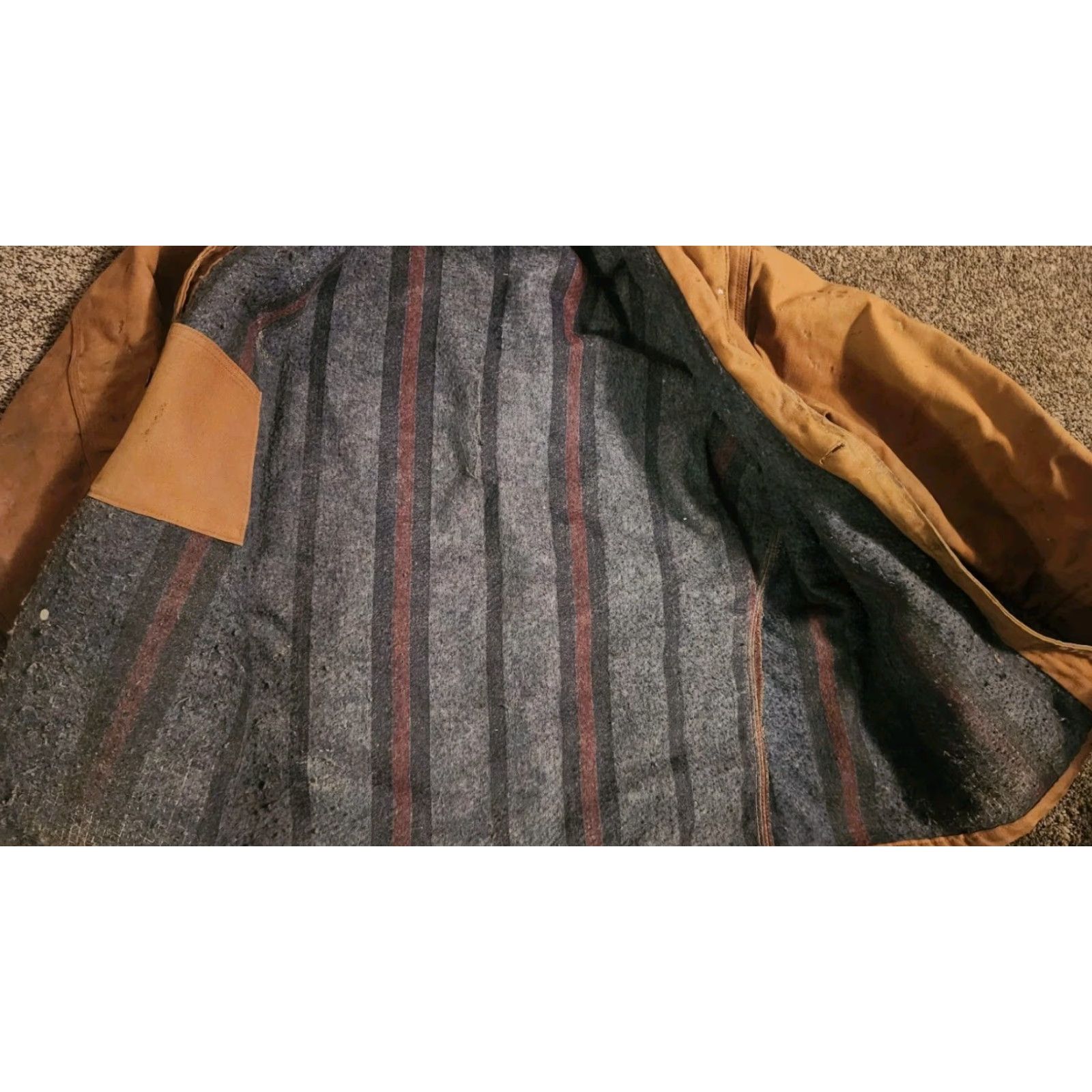 Carhartt VINTAGE Carhartt USA Painted Button Chore Jacket Men 48 Brown Lined Canvas Duck Coat Size US M / EU 48-50 / 2 - 3 Thumbnail