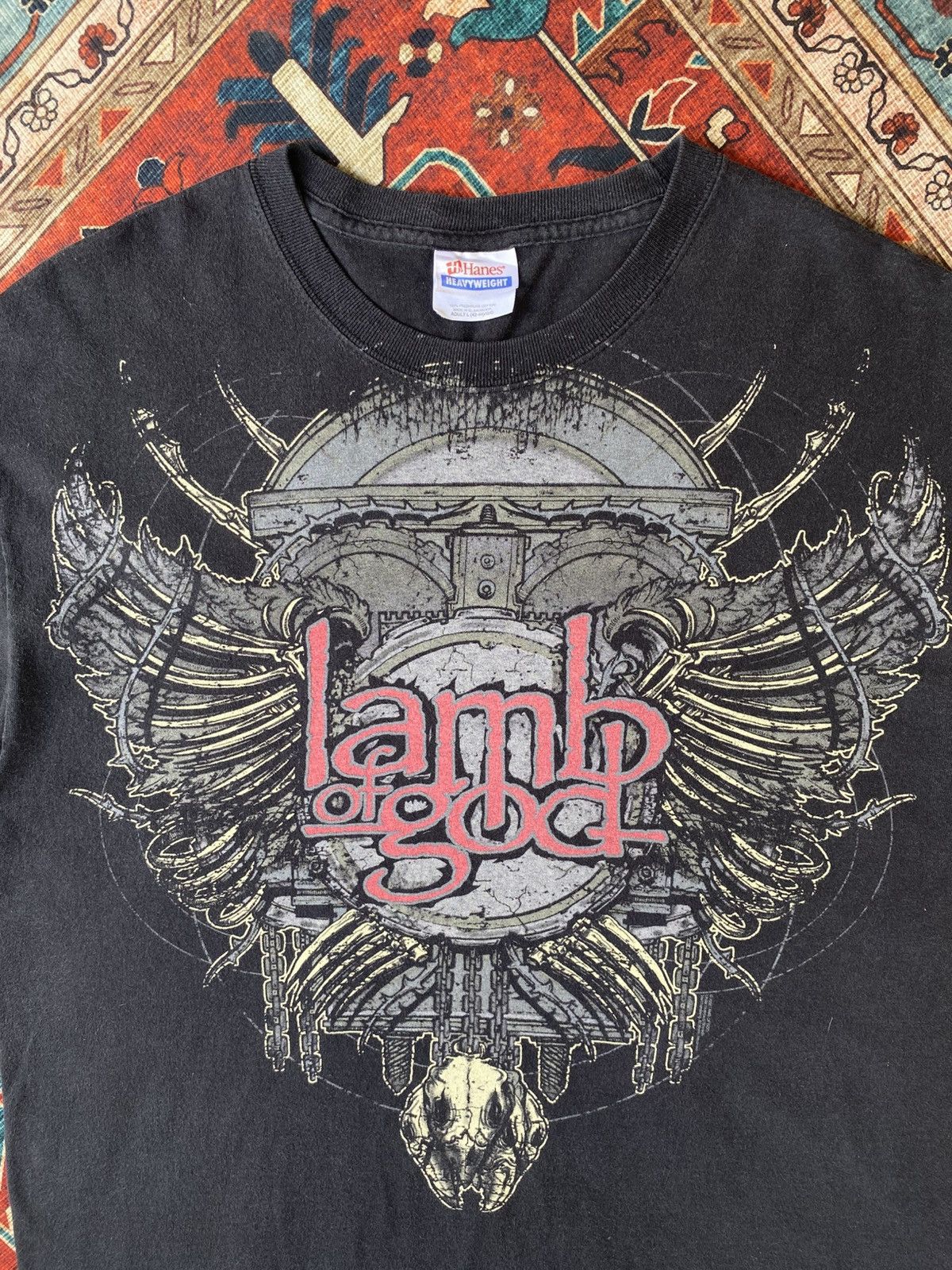 Band Tees Y2k Lamb of God Big print Crop Metal Bang T-Shirt Size US M / EU 48-50 / 2 - 5 Thumbnail