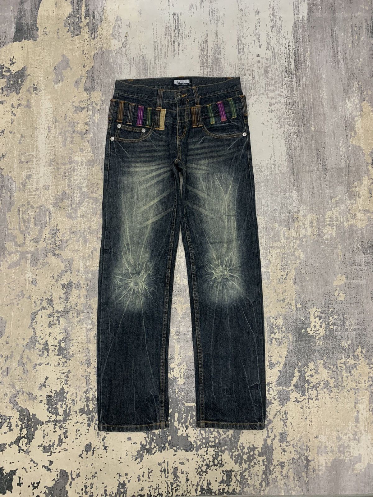 If Six Was Nine EXPLOSION DOUBLE WAIST NYLAUS DENIM JEANS 30x30 Size US 30 / EU 46 - 1 Thumbnail