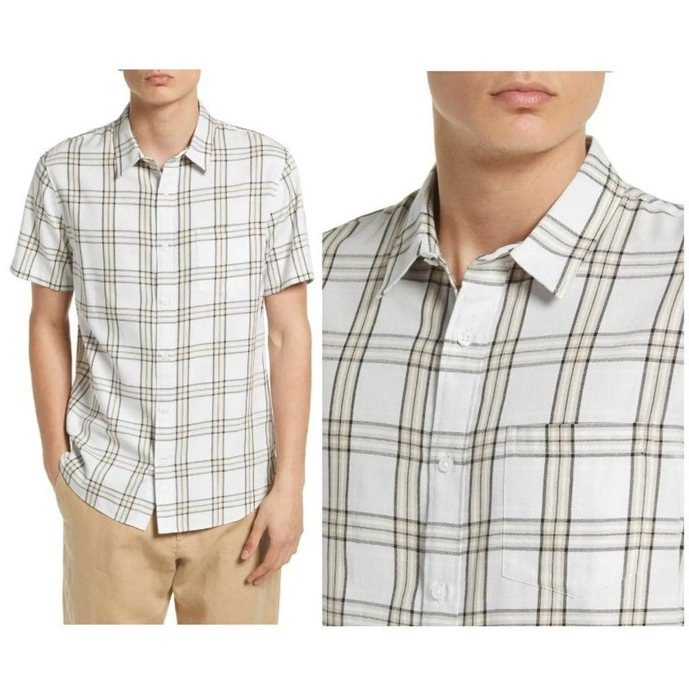 Vince NWT New $185 Vince Caspian Plaid Short Sleeve Button-Up Shi Size US M / EU 48-50 / 2 - 1 Thumbnail