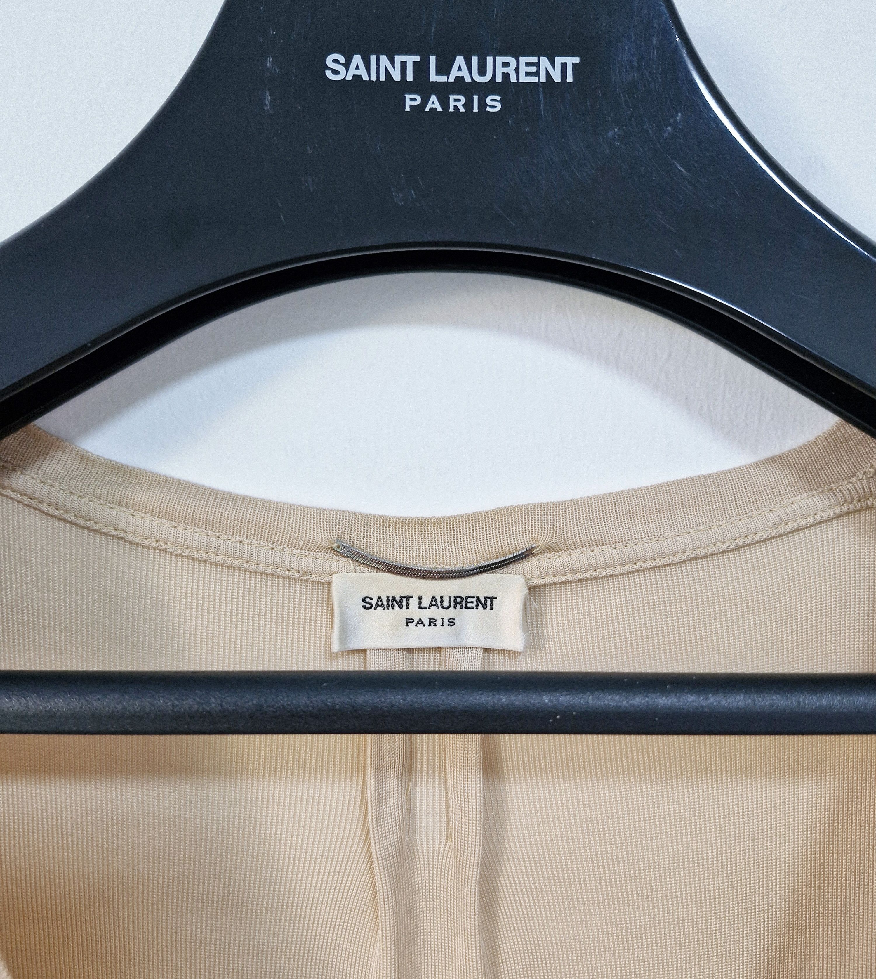 Saint Laurent Paris SS14 Beige Silk T-shirt Size US XL / EU 56 / 4 - 4 Thumbnail