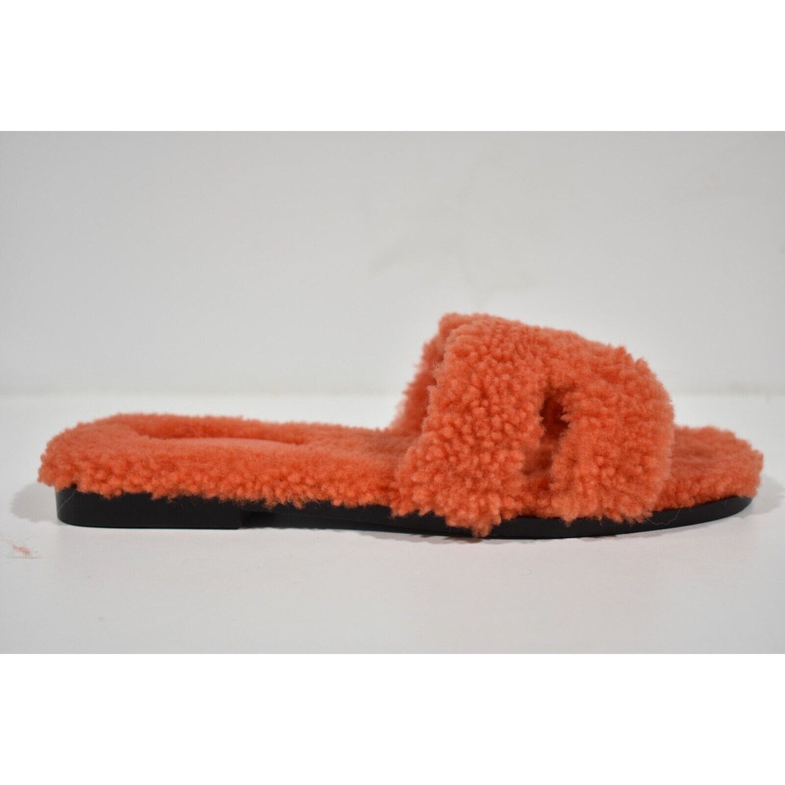 Hermes Hermes Oran Teddy Shearling Fur Orange H Logo Slide Size US 6.5 / IT 36.5 - 3 Thumbnail