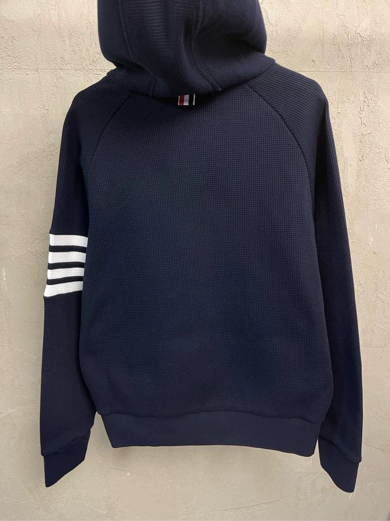 Thom Browne Thom browne Dark blue classic four-striped waffe zipper jac Size US M / EU 48-50 / 2 - 4 Thumbnail