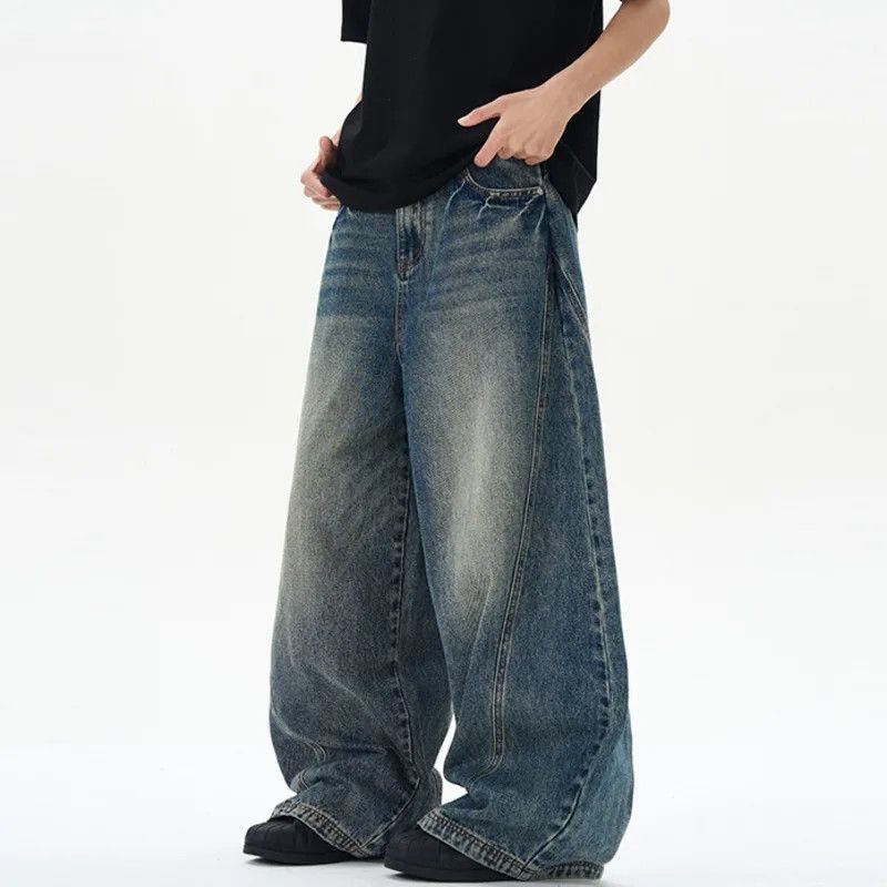 Japanese Brand × Jean Washed Tie Flower Curved Knife Trendy Baggy Size US 31 - 3 Thumbnail