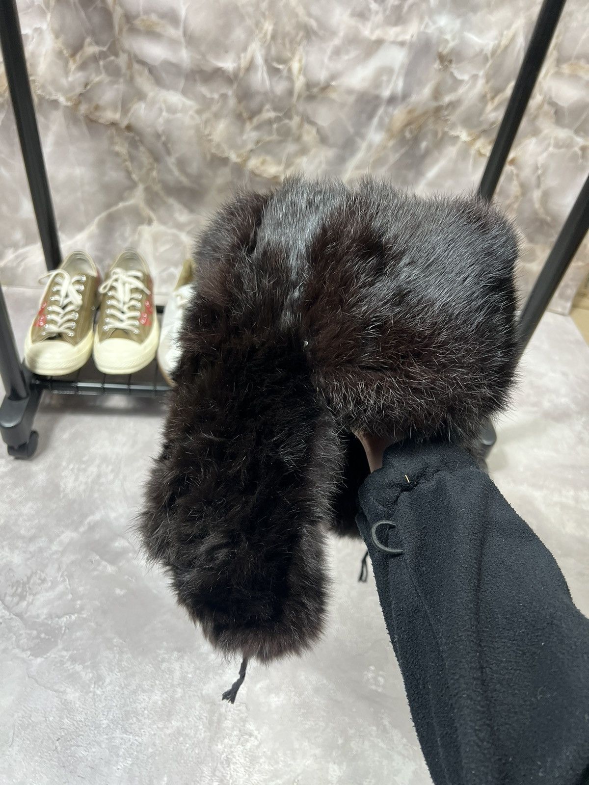 Other Vintage Real Fur Fuzzy Y2k Ushanka Hat Size ONE SIZE - 2 Thumbnail