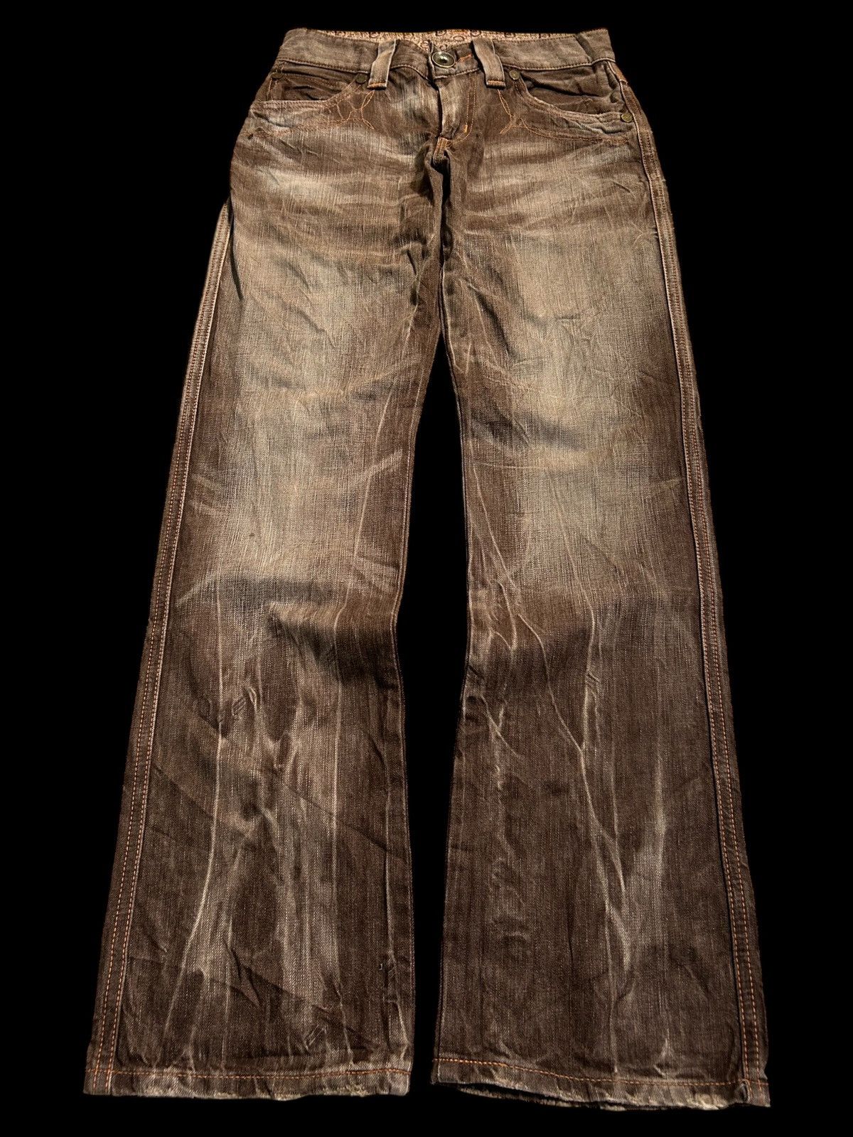 Edwin × Japanese Brand × Who Decides War VINTAGE EDWIN503 RUSTY FADED MUD WASH DENIM JEANS RARE Size US 28 / EU 44 - 1 Thumbnail