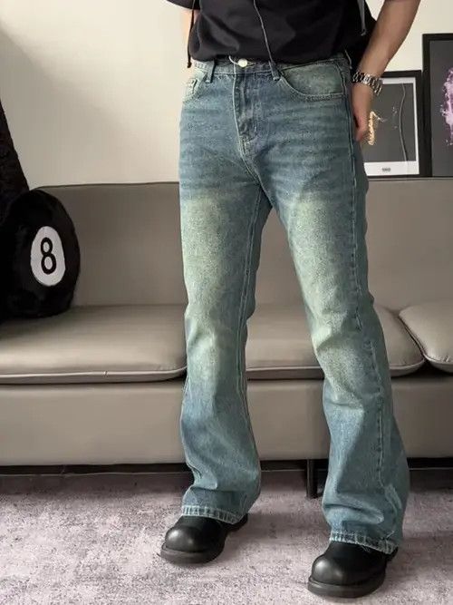 Jean bootcut washed faded grunge flared jeans Size US 32 / EU 48 - 1 Thumbnail