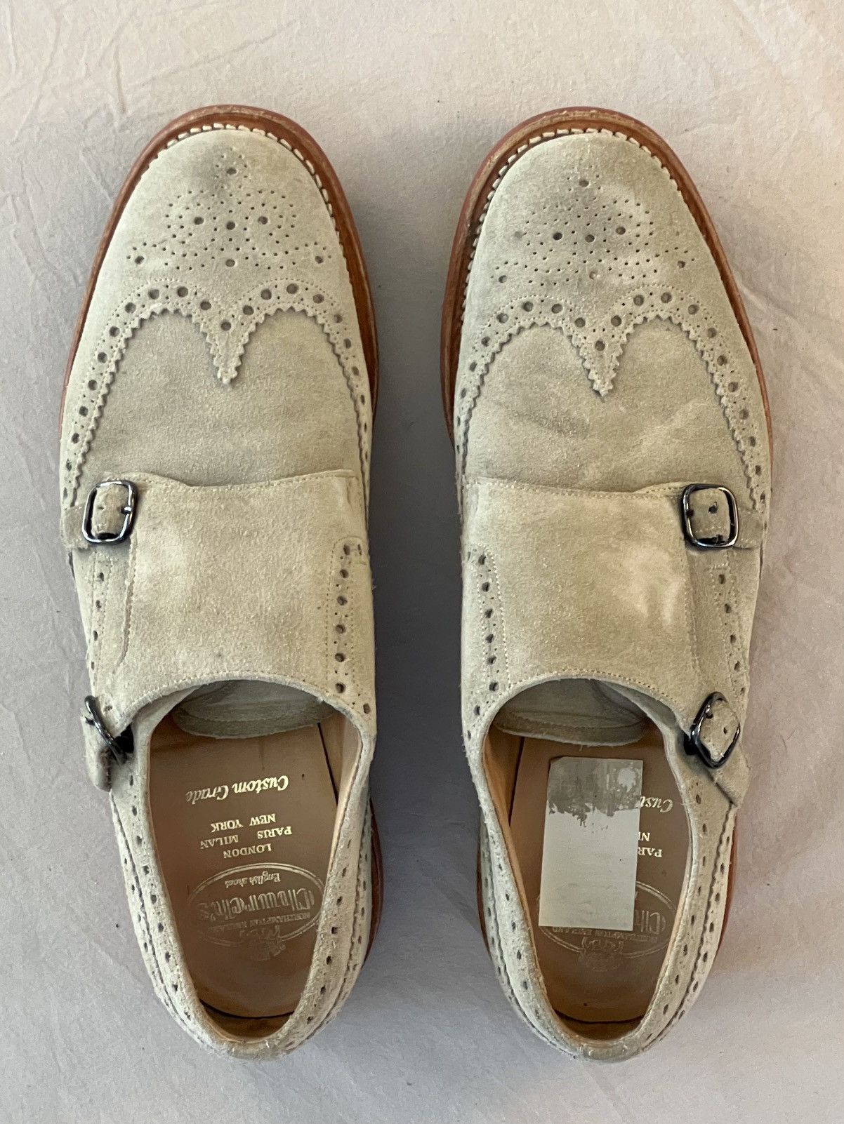 Church's Church’s Shoes Taupe Suede Double Monkstrap Wingtips 10.5D Size US 10.5 / EU 43-44 - 2 Thumbnail