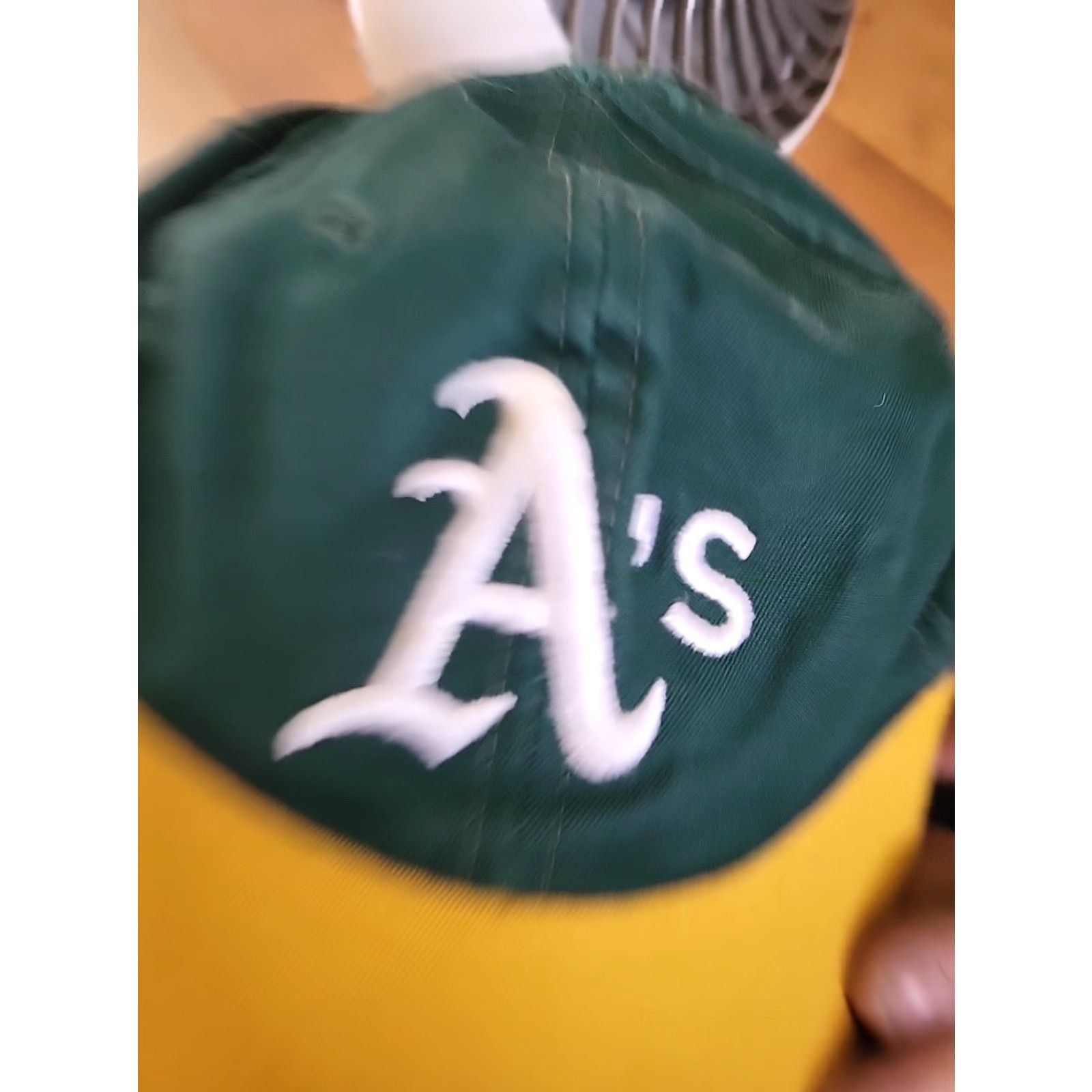 Vintage VINTAGE Athletics Hat MMB Headwear Made In USA Oakland A's Baseball Green Adjustable Cotton Cap 1983 1980s Womens/Mens? Size ONE SIZE - 6 Thumbnail