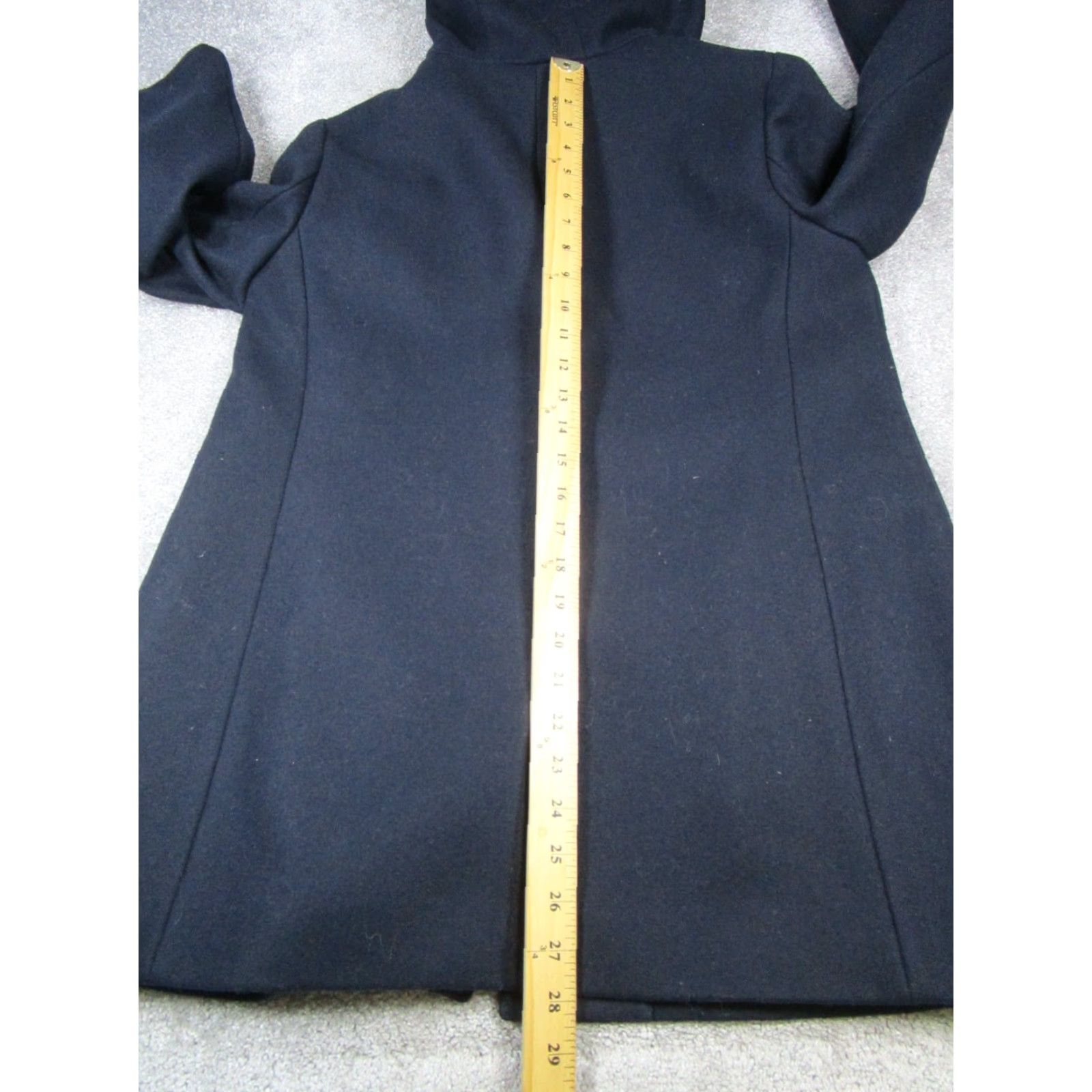 J.Crew VINTAGE J.Crew Overcoat Womens 8 Blue Wool Hooded Parka Size M / US 6-8 / IT 42-44 - 7 Thumbnail