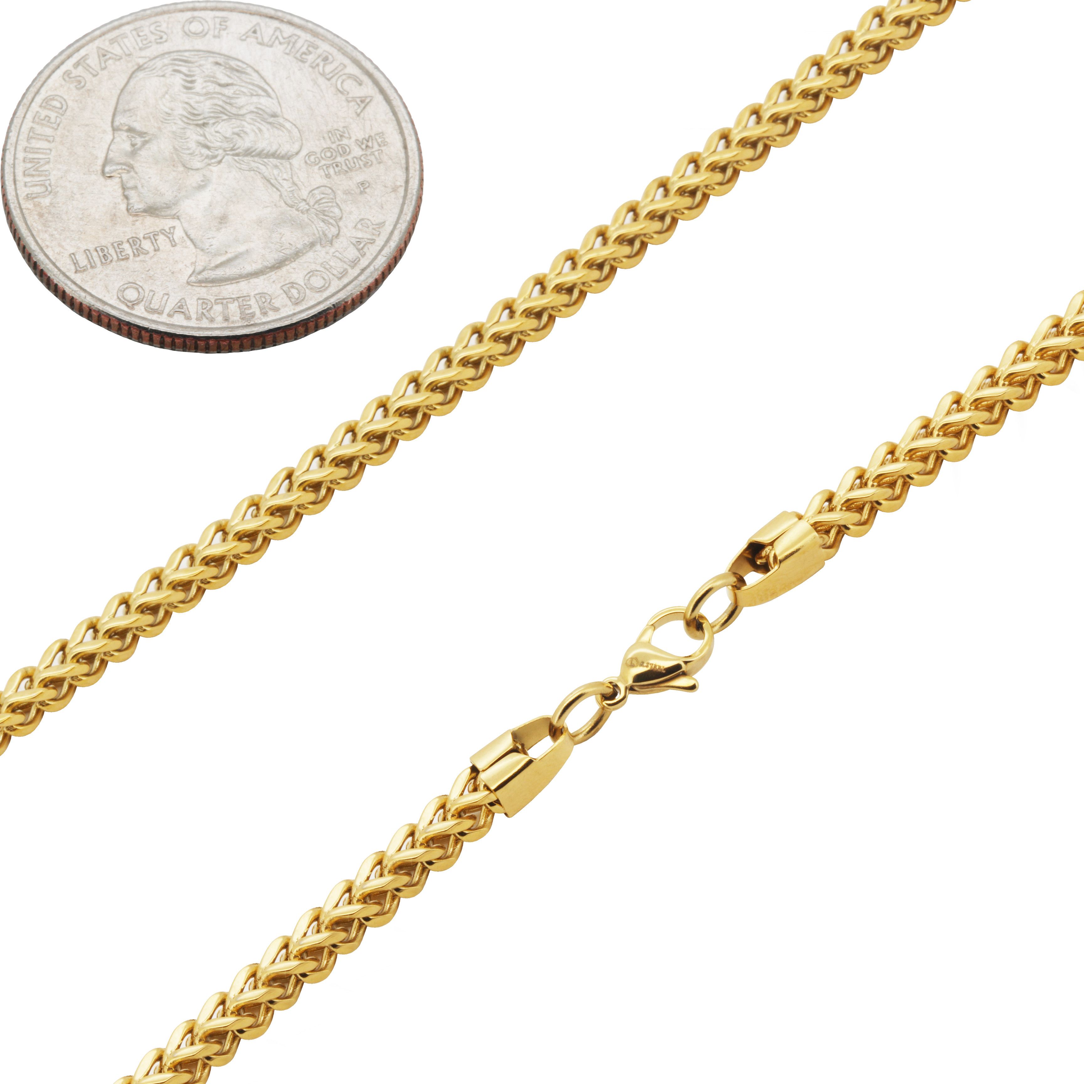 Other 316L SS 18k GP 2.5mm Franco Chain Necklace 24” Size ONE SIZE - 2 Thumbnail