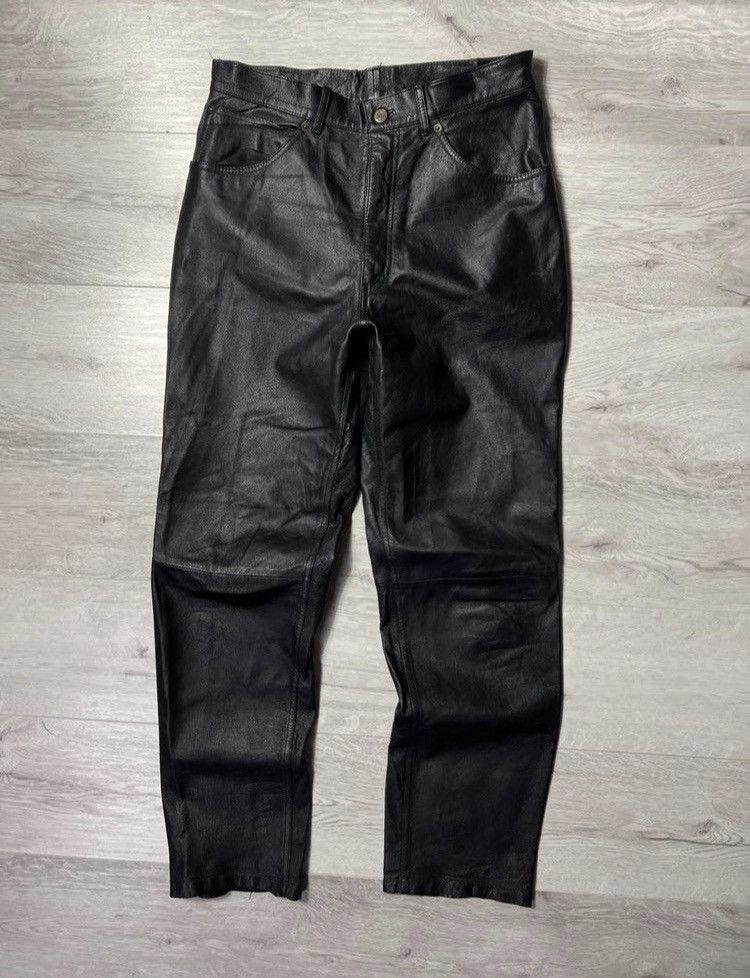 Leather Vintage mens leather pants Kanye West style size 32 Size US 32 / EU 48 - 1 Thumbnail