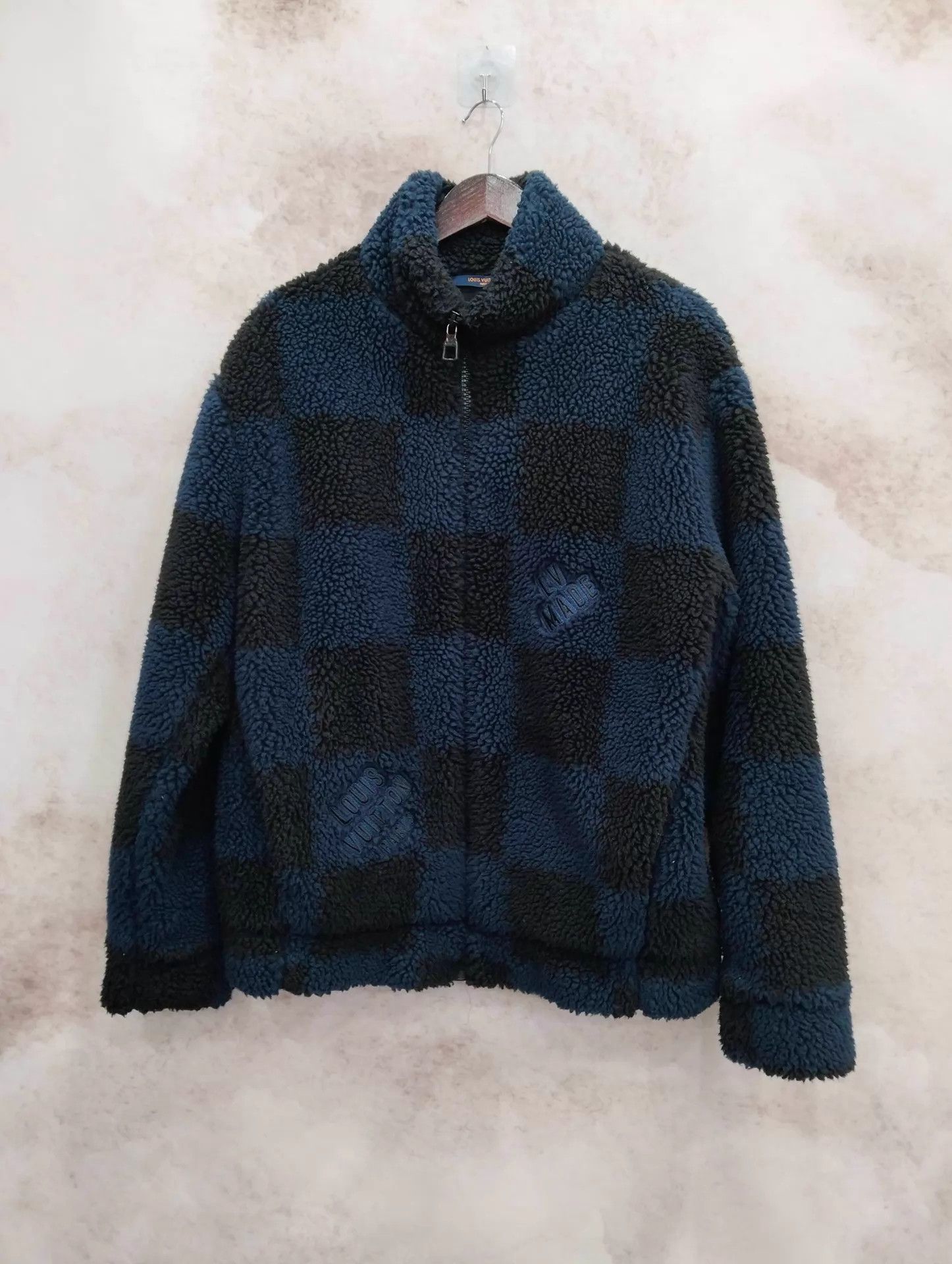 Louis Vuitton Louis Vuitton Nigo Black & Blue Damier Teddy Jacket XL Size US XL / EU 56 / 4 - 1 Thumbnail