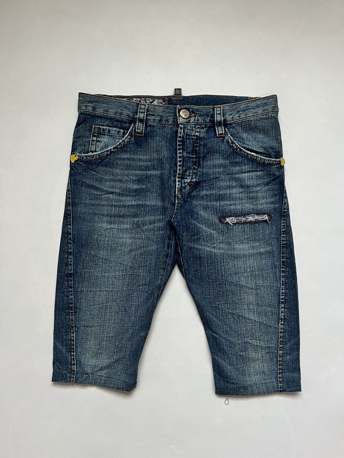 Dsquared2 Dsquared2 Twin Blue Wash Denim Jorts Size US 34 / EU 50 - 1 Thumbnail