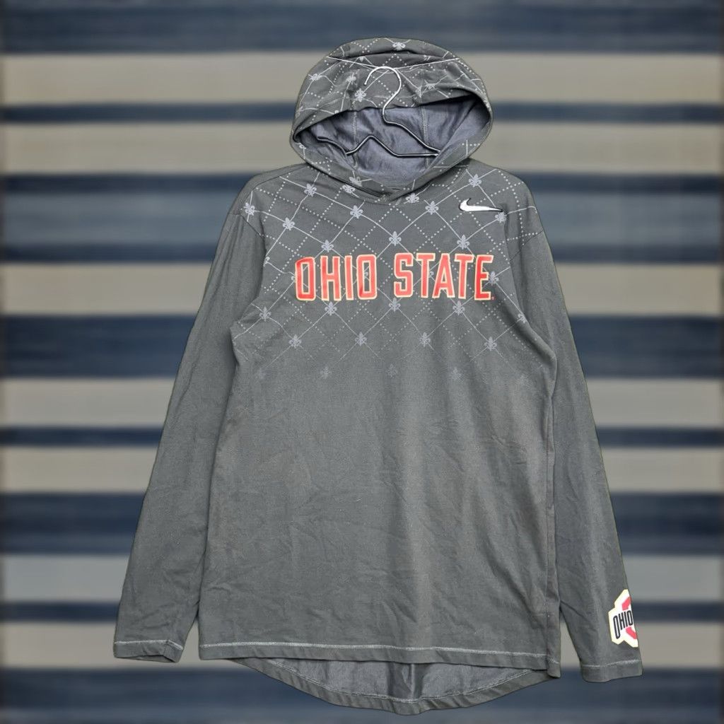 Nike Nike Shirt Mens Dri-FIT Hoodie Long Sleeve Football Gray MD Size US M / EU 48-50 / 2 - 1 Thumbnail