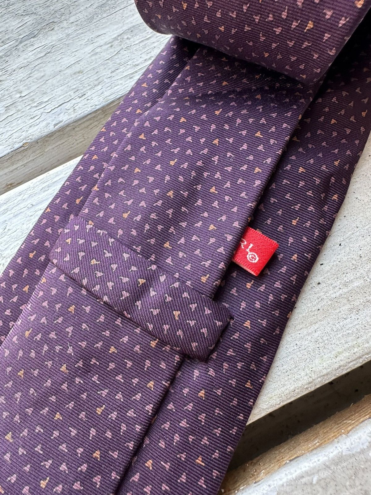 Bvlgari × Designer × Vintage 🚨Vintage Bvlgari VINTAGE Burgundy Bulgari Neck tie Pure Silk Size ONE SIZE - 5 Thumbnail