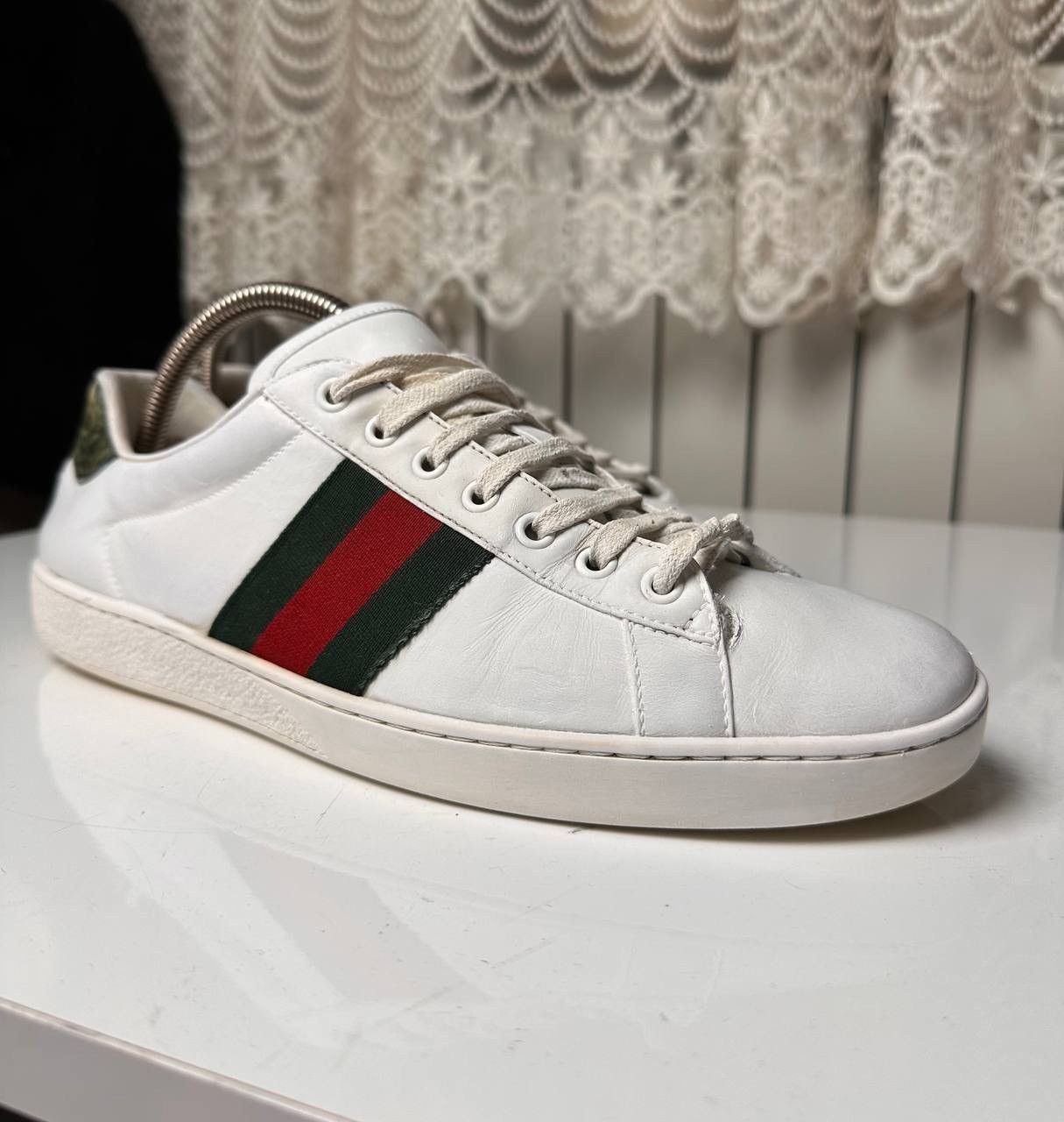 Gucci Rare Gucci Ace Classic White Leather Low Top Sneakers Stripe Size US 8 / EU 41 - 9 Thumbnail