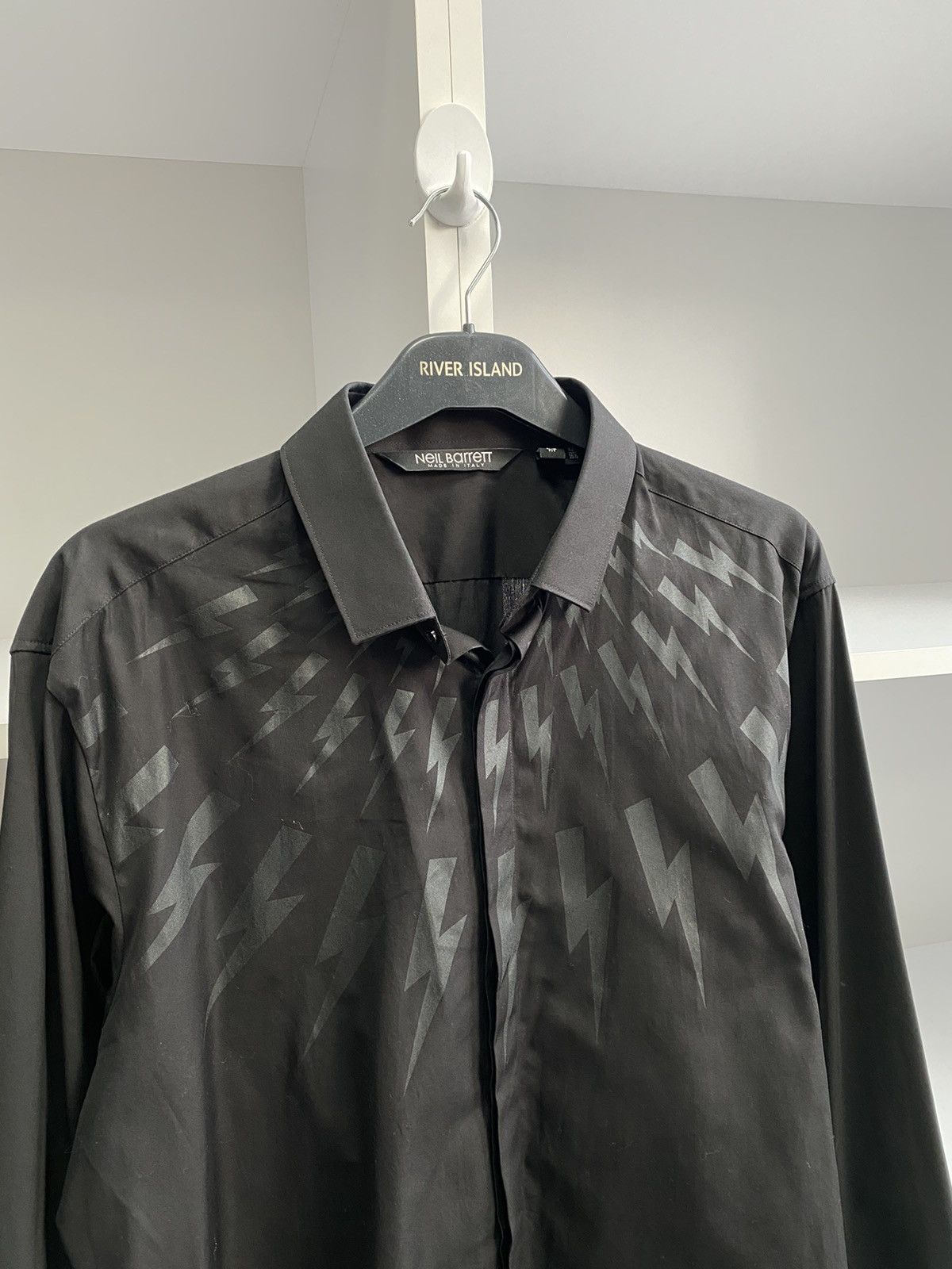 Designer × Neil Barrett × Vintage Vintage Neil Barrett Embroidered Fair Isle Thunderbolt Shirt Size US L / EU 52-54 / 3 - 8 Thumbnail