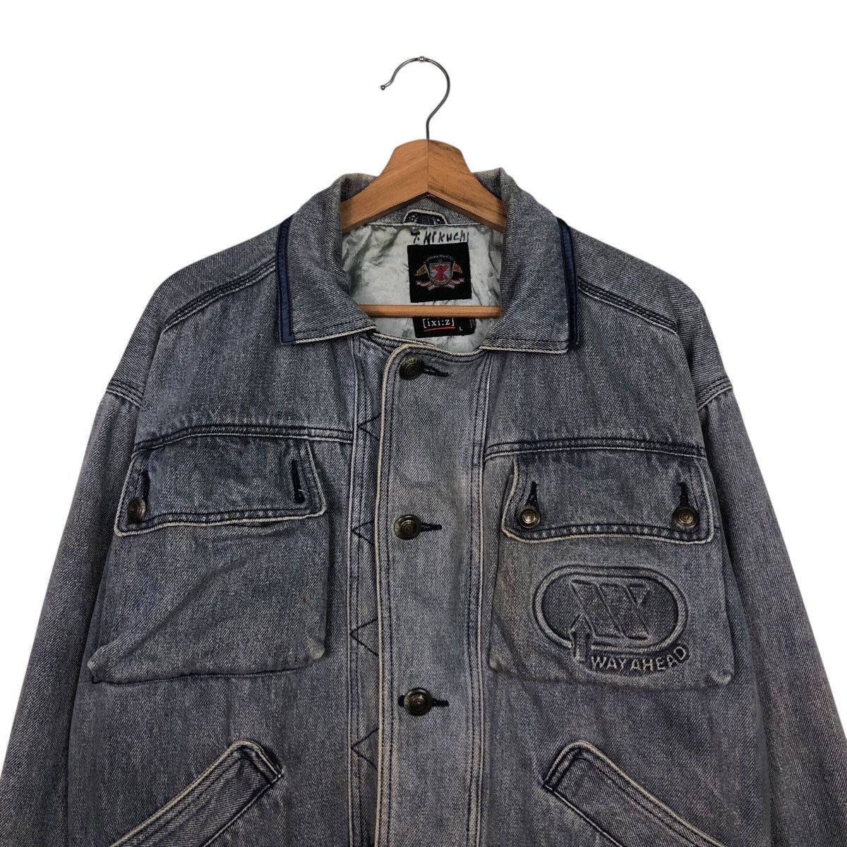 Japanese Brand Íxiz Made in Japan Wayahead Denim Jacket Issey Miyake Size US L / EU 52-54 / 3 - 4 Thumbnail
