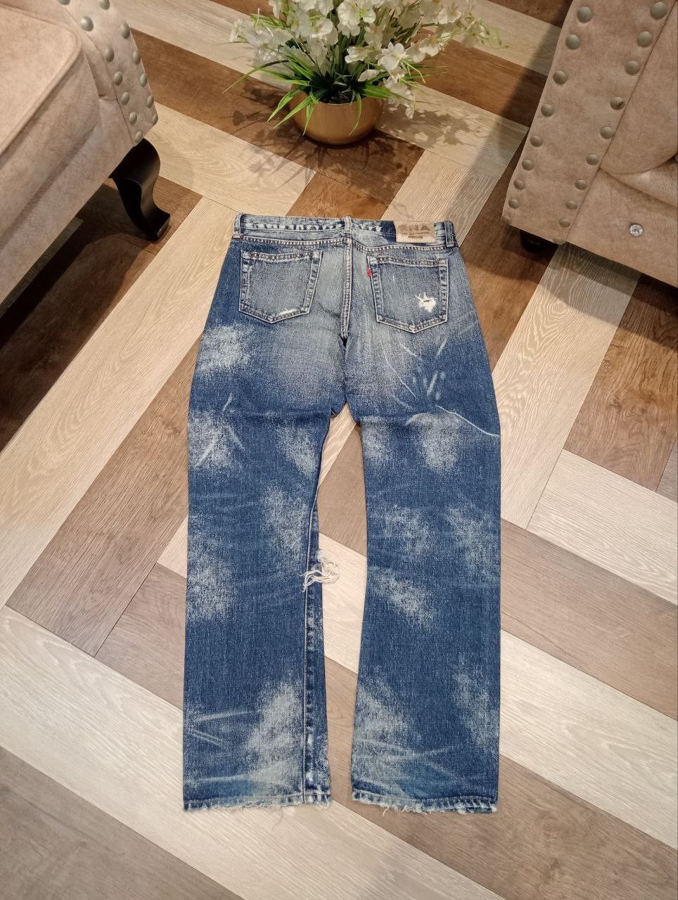 Japanese Brand RNA THE ALTERNATIVE SYNDROME BLUE DISTRESSED DENIM PANTS Size US 31 - 10 Thumbnail