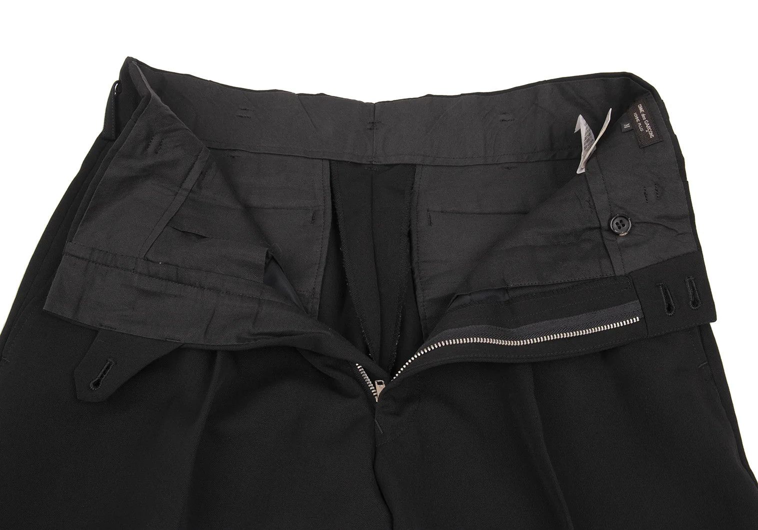 Comme des Garcons Homme Plus Wool Gabardine Hem Layered Double Pants in Black, Size M Size US 36 / EU 52 - 5 Thumbnail