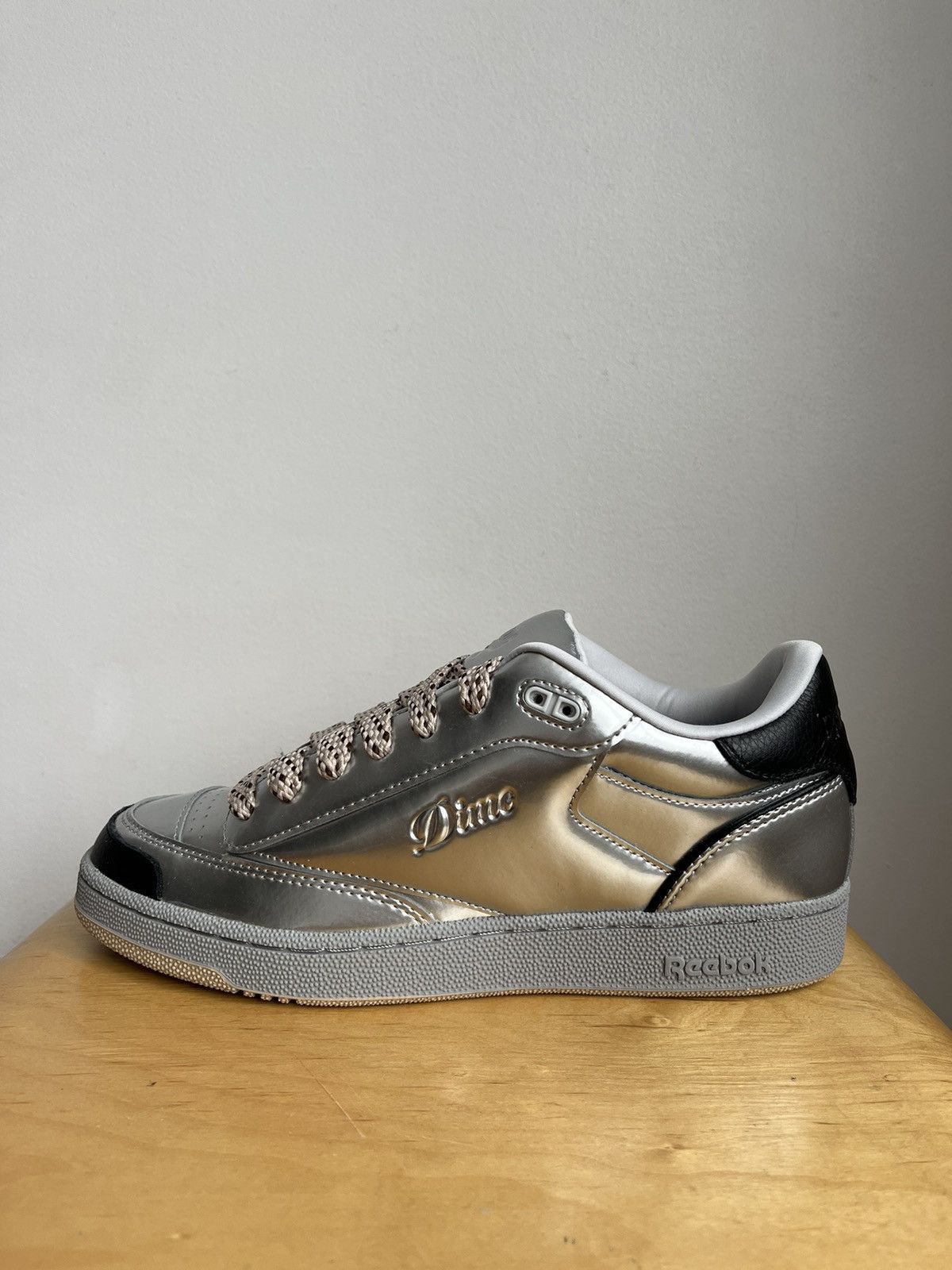 image of Dime Reebok Club C Bulk Silver Chrome Shoes, Men's (Size 10)