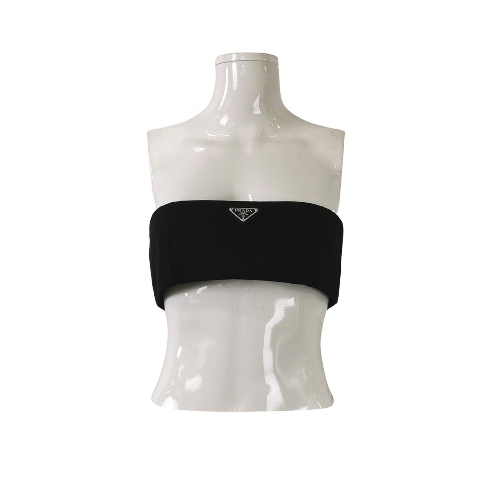 Prada Prada Black Logo Bandeau Top 0089 Size XL / US 12-14 / IT 48-50 - 1 Thumbnail