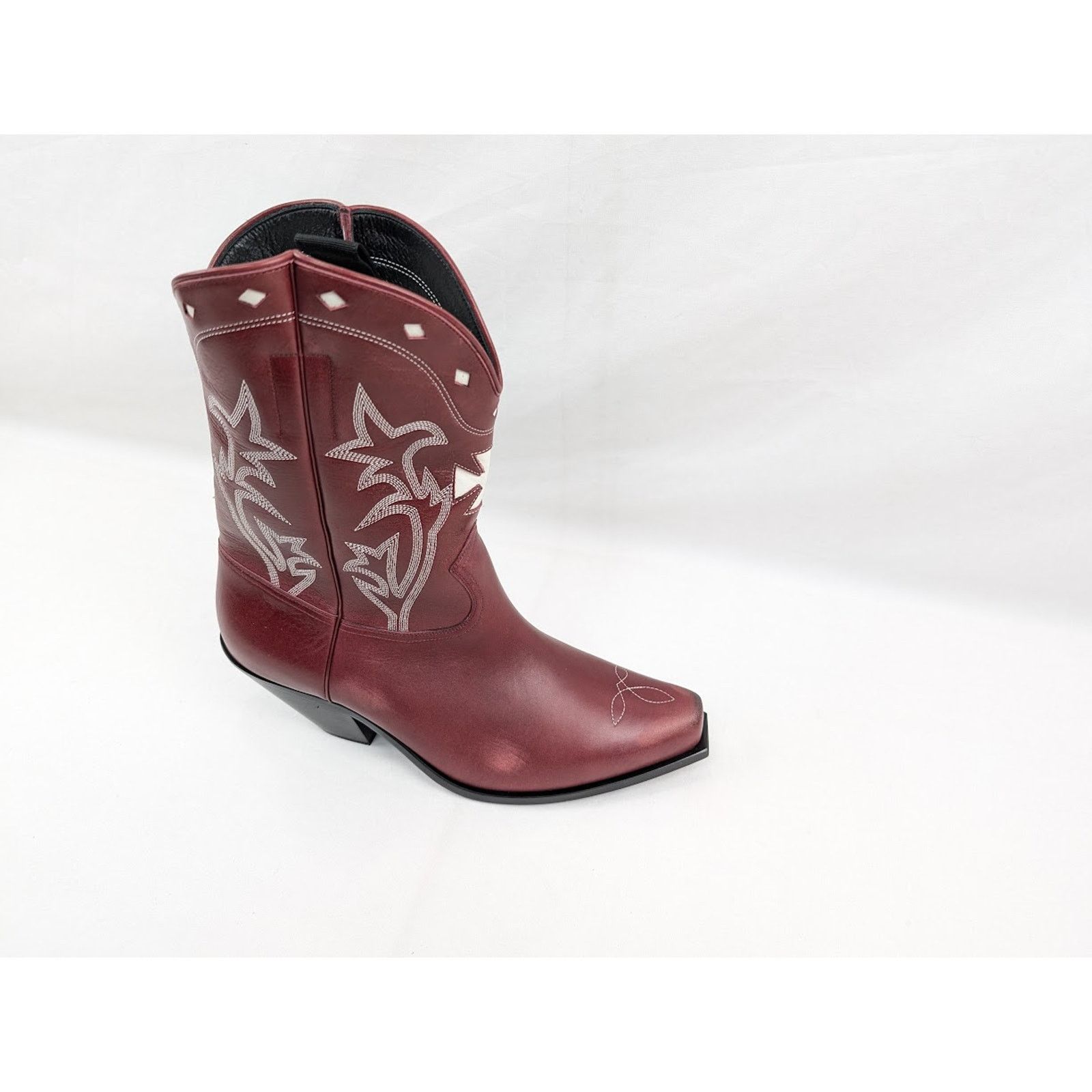 o1rshd1 Swiss Cowboy Boots Cow Glazed in Vintage Red/Cream Menswear