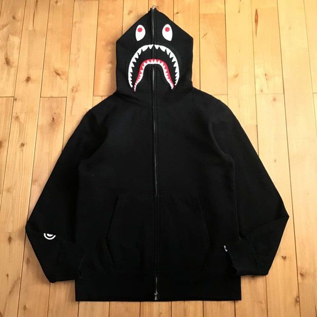Bape BAPE WGM Shark Full Zip Hoodie Black a bathing ape Size US L / EU 52-54 / 3 - 2 Thumbnail