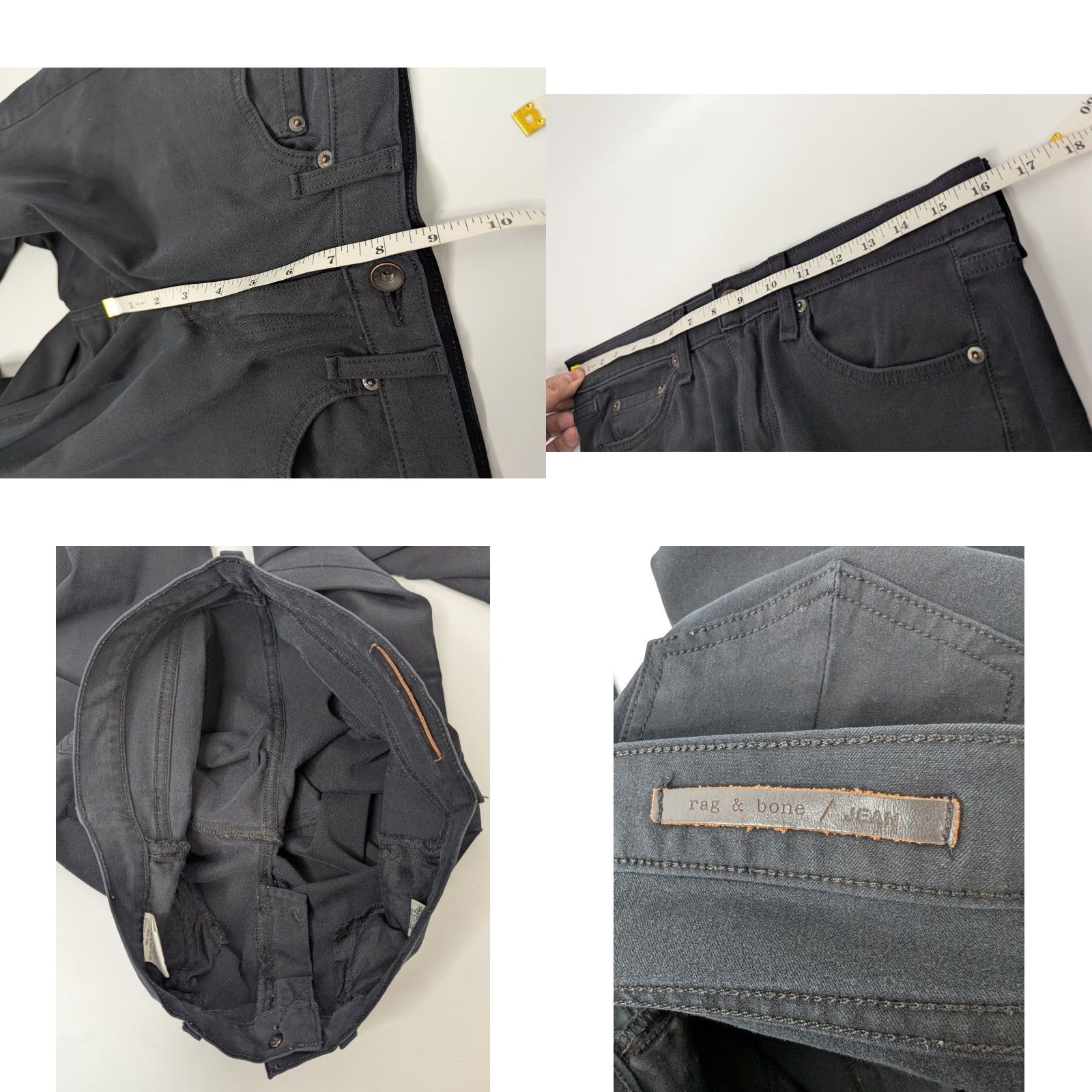 Rag & Bone rag & bone Women's Jeans Equestrian Skinny Black Size 29 W1502S005 Slim Stretch 5-Pocket Regular Rise Low Vintage No Size 29" - 8 Thumbnail
