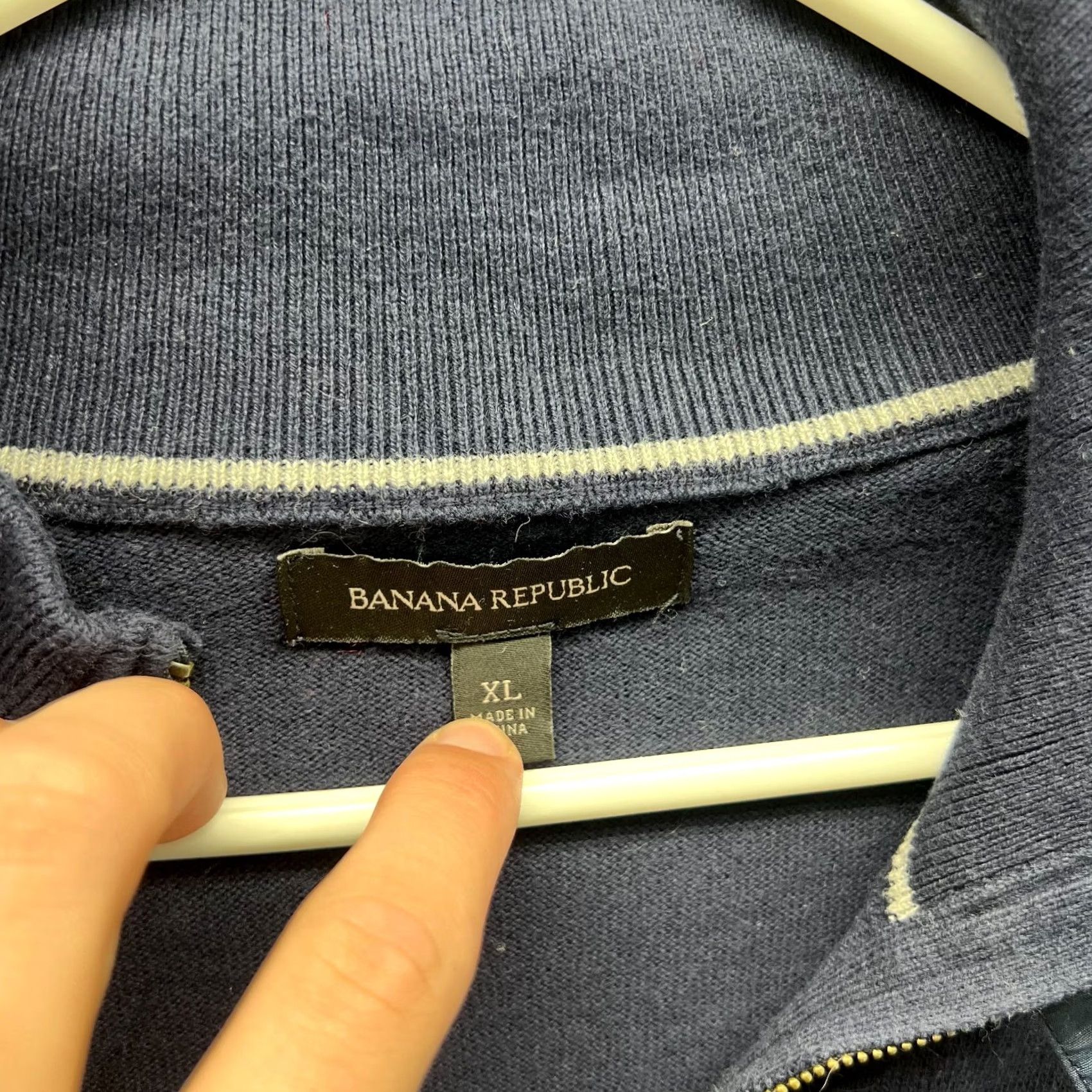 Banana Republic VINTAGE Banana Republic Sweater Mens XL Blue Navy Quarter Zip Fleece Winter XL Size US XL / EU 56 / 4 - 6 Thumbnail